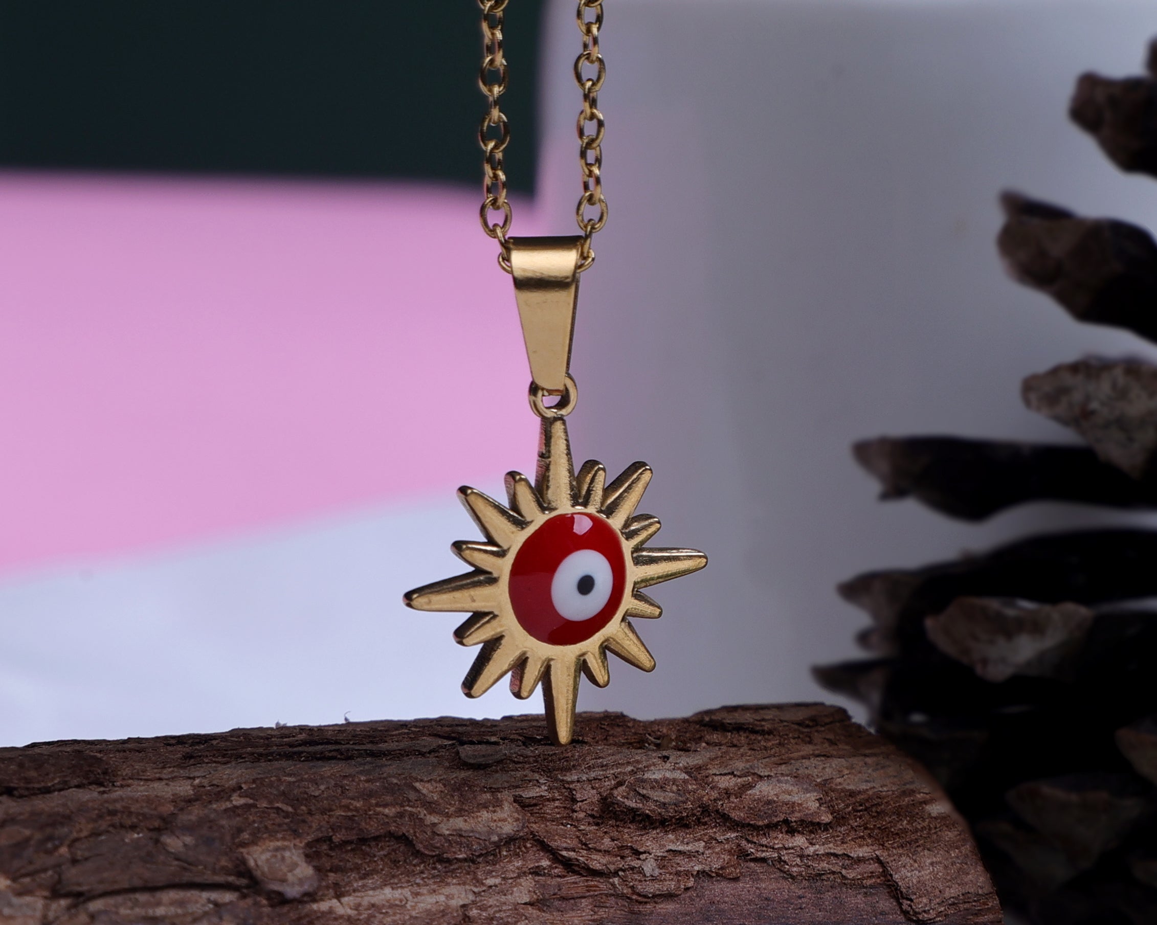 Evil Eye Anti-Tarnish Necklace - Red