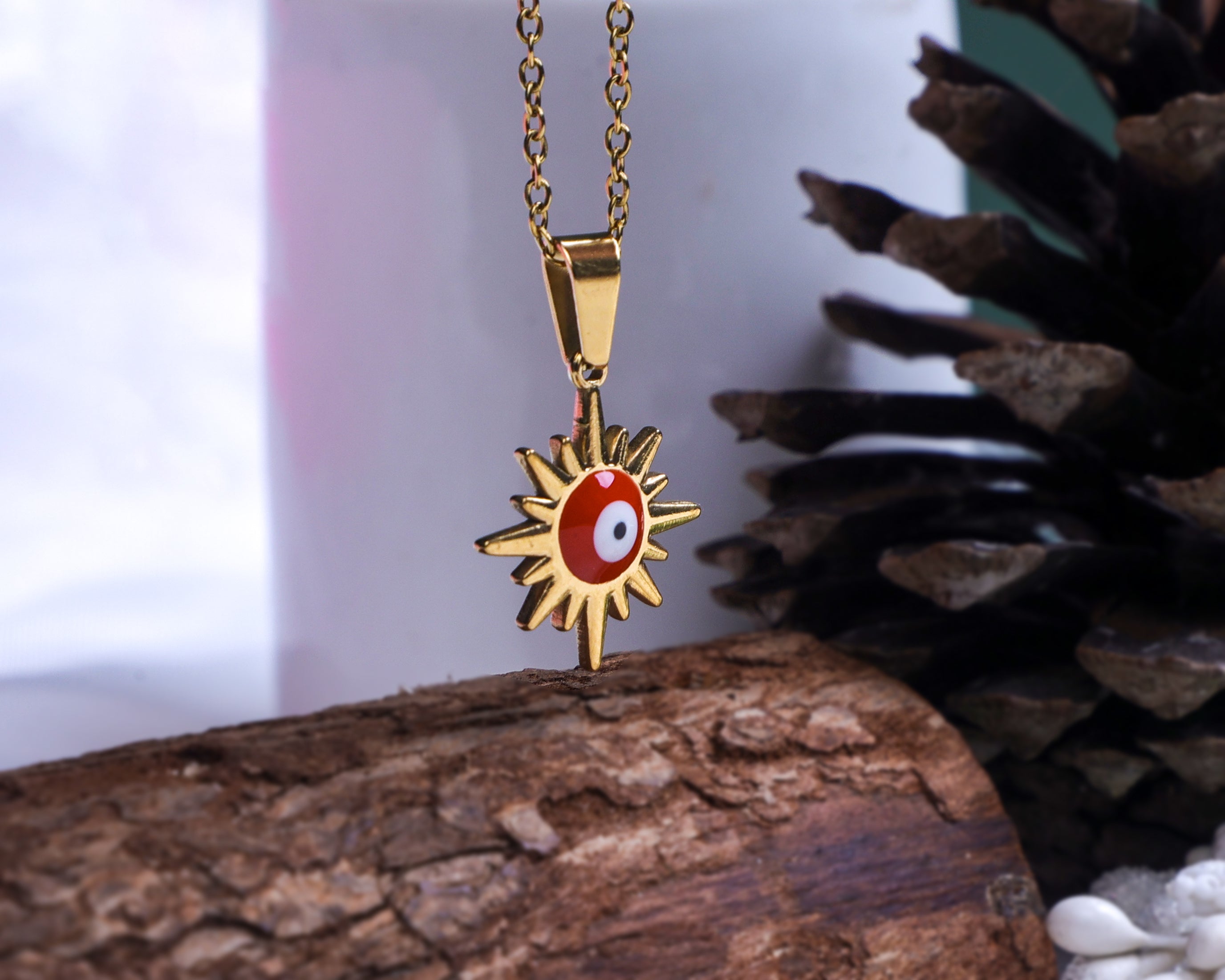 Evil Eye Anti-Tarnish Necklace - Red
