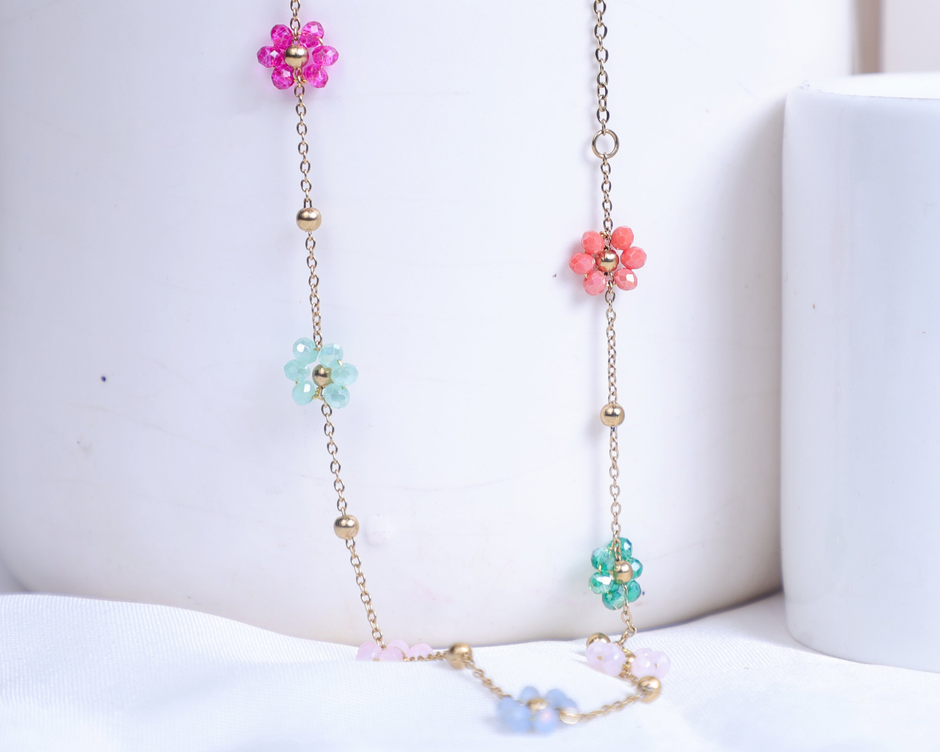 Multi-Colour Flower Anti-Tarnish Necklace
