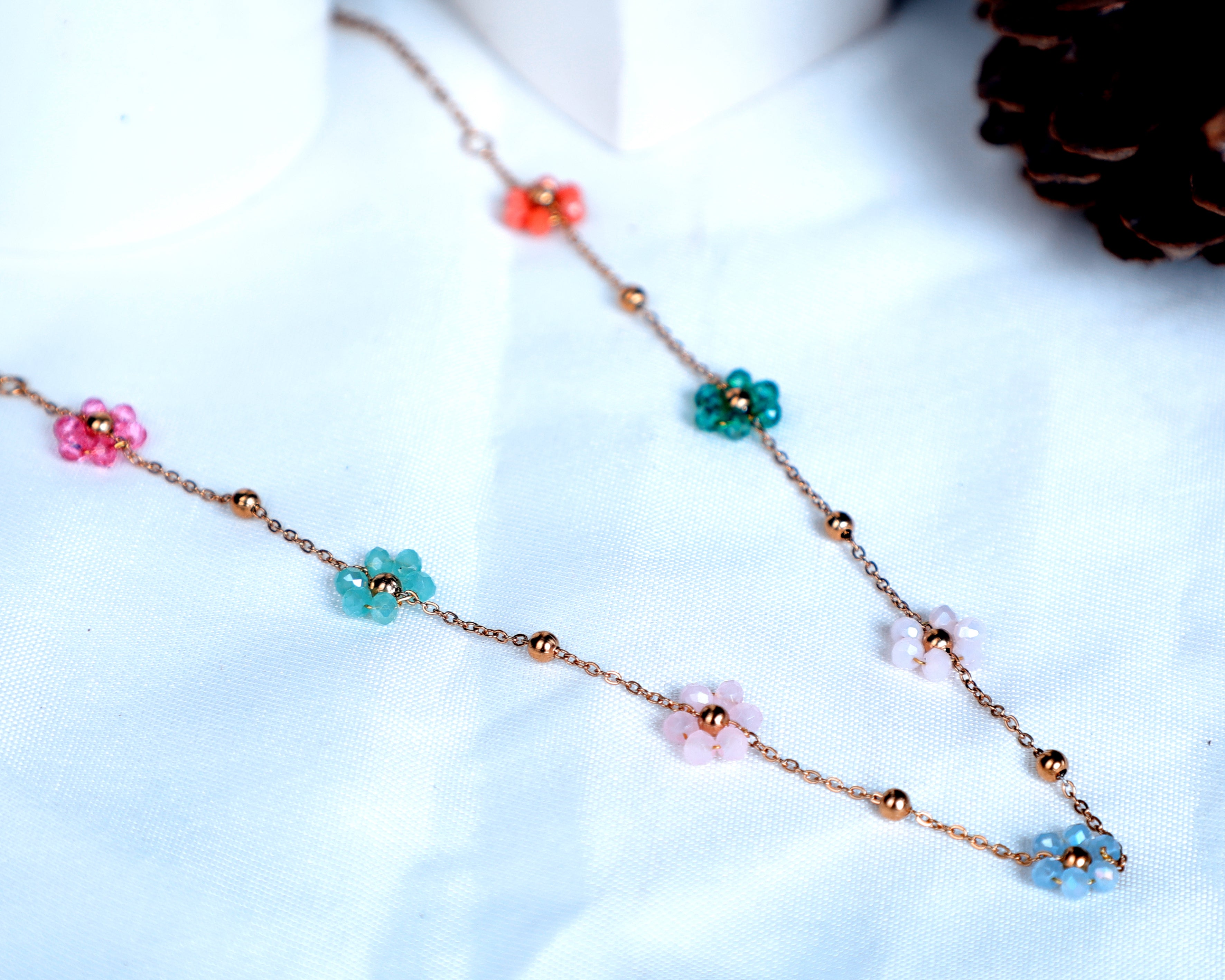 Multi-Colour Flower Anti-Tarnish Necklace