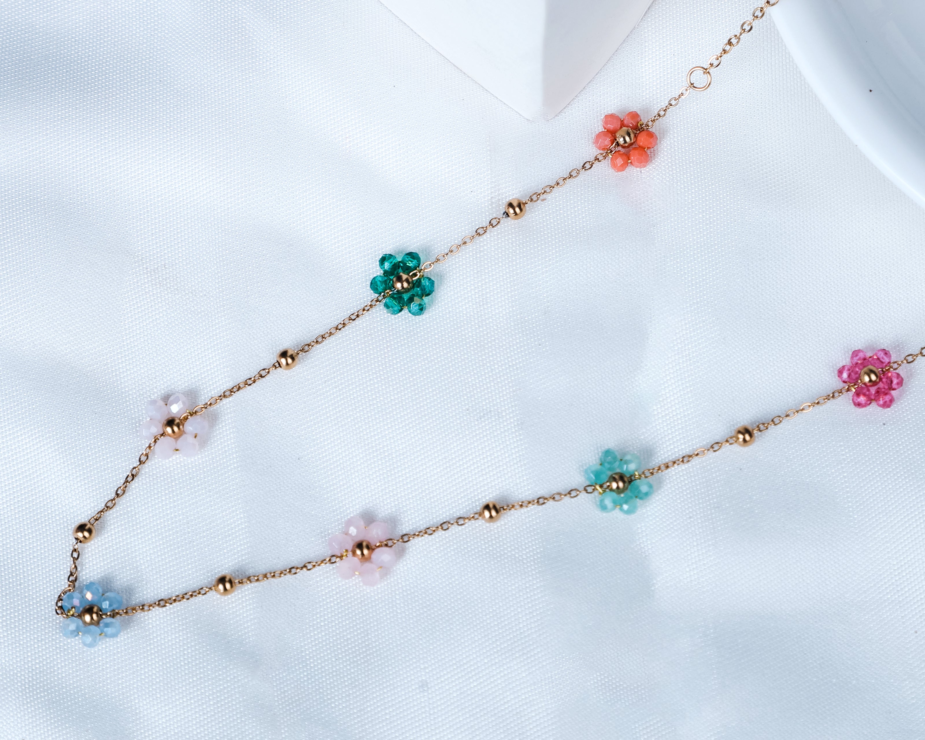 Multi-Colour Flower Anti-Tarnish Necklace