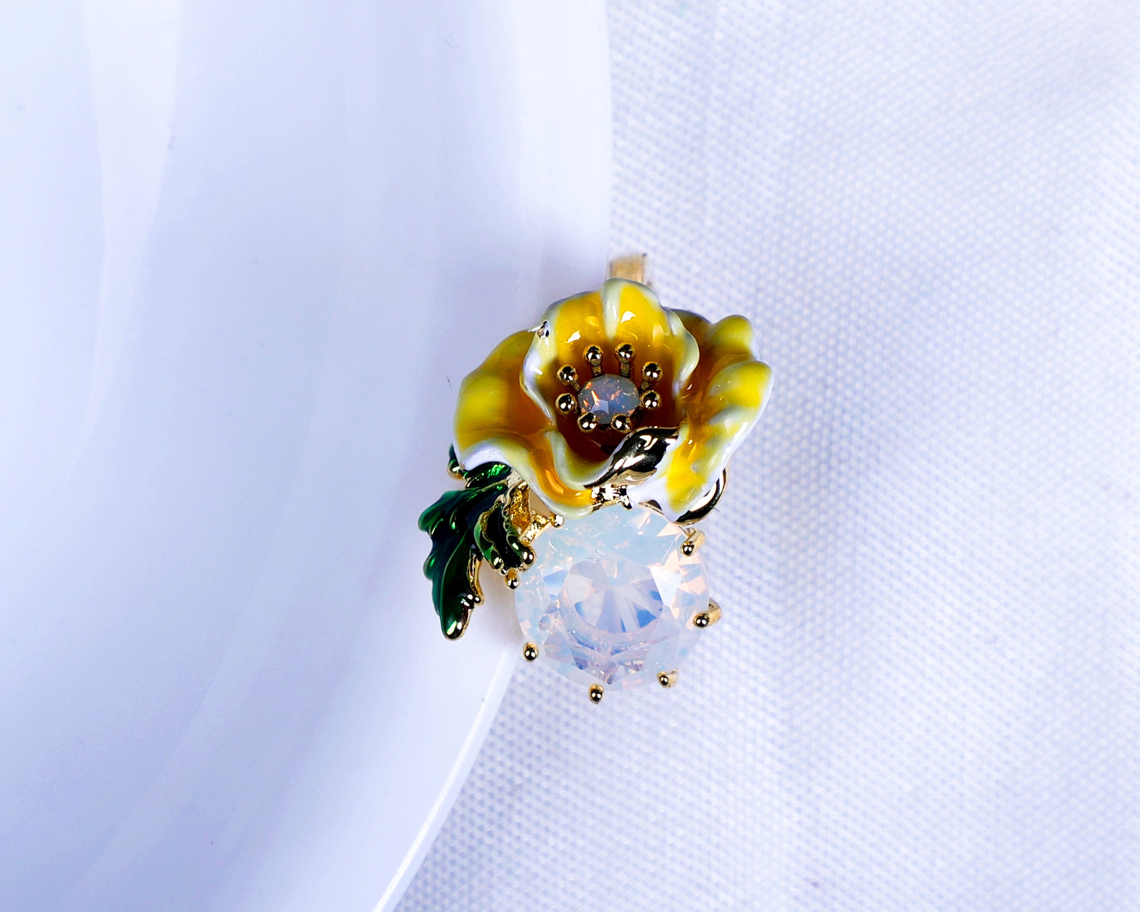 Yellow Floral Finger Adjustable Ring