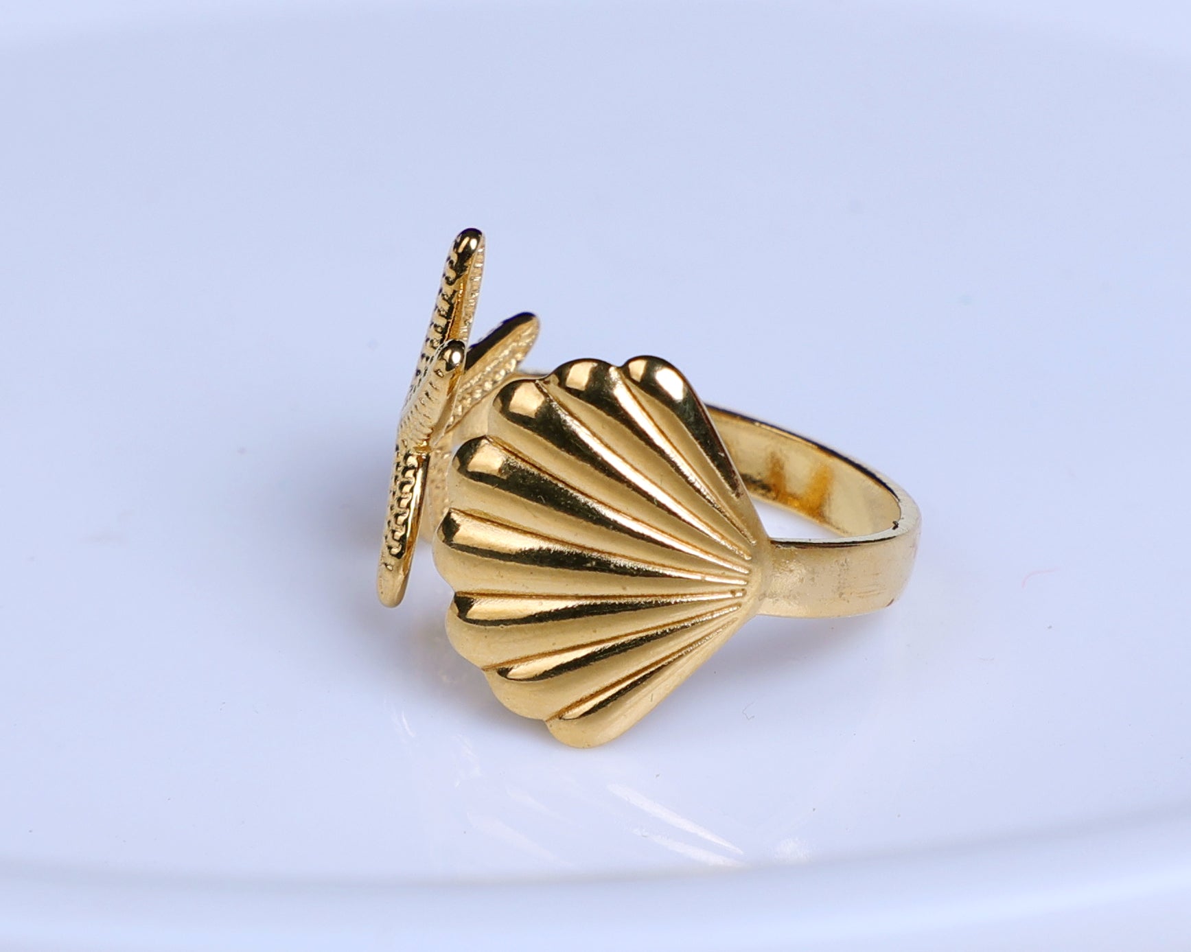 Starfish SeaShell Open Ring