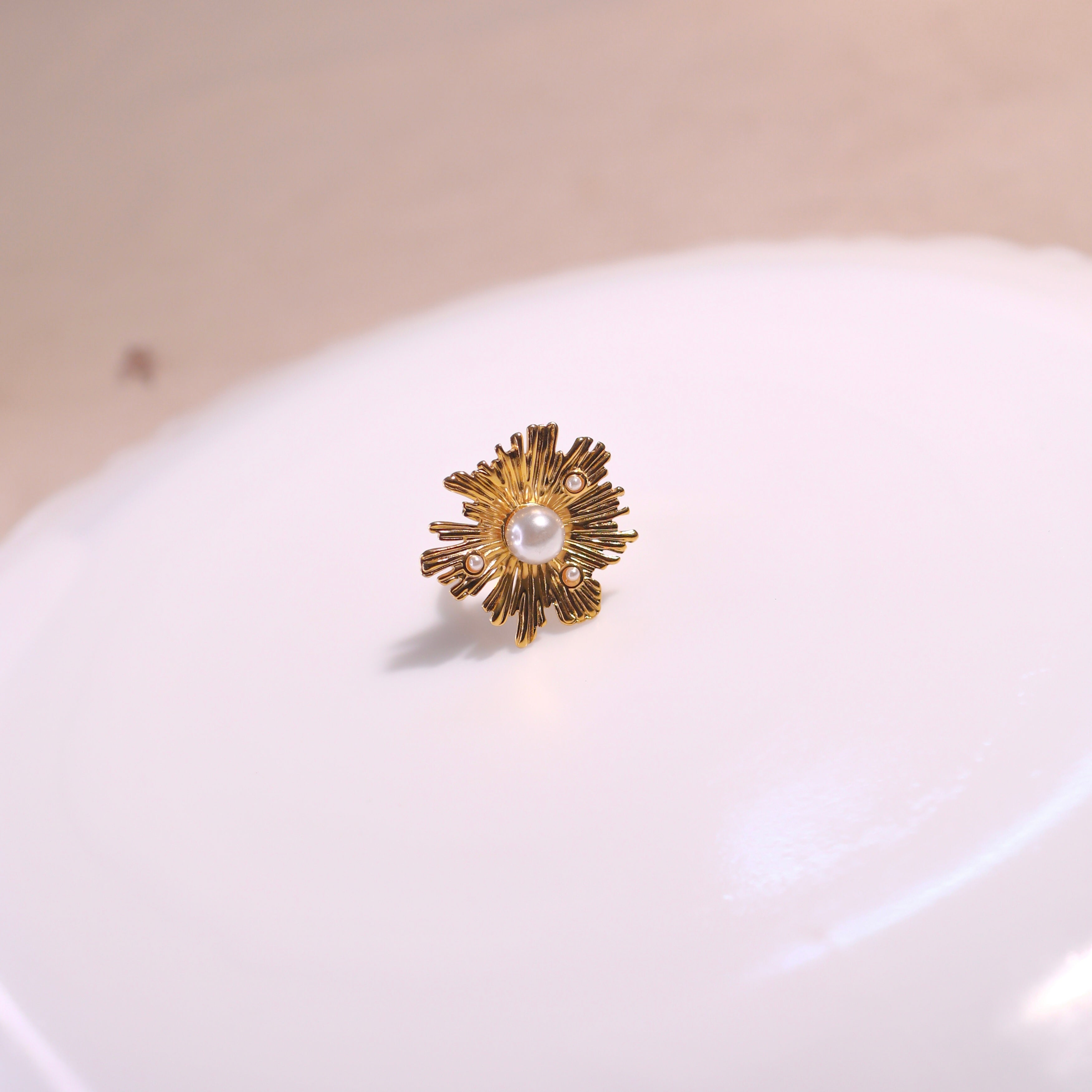 Anti-Tarnish Sunrise Ring