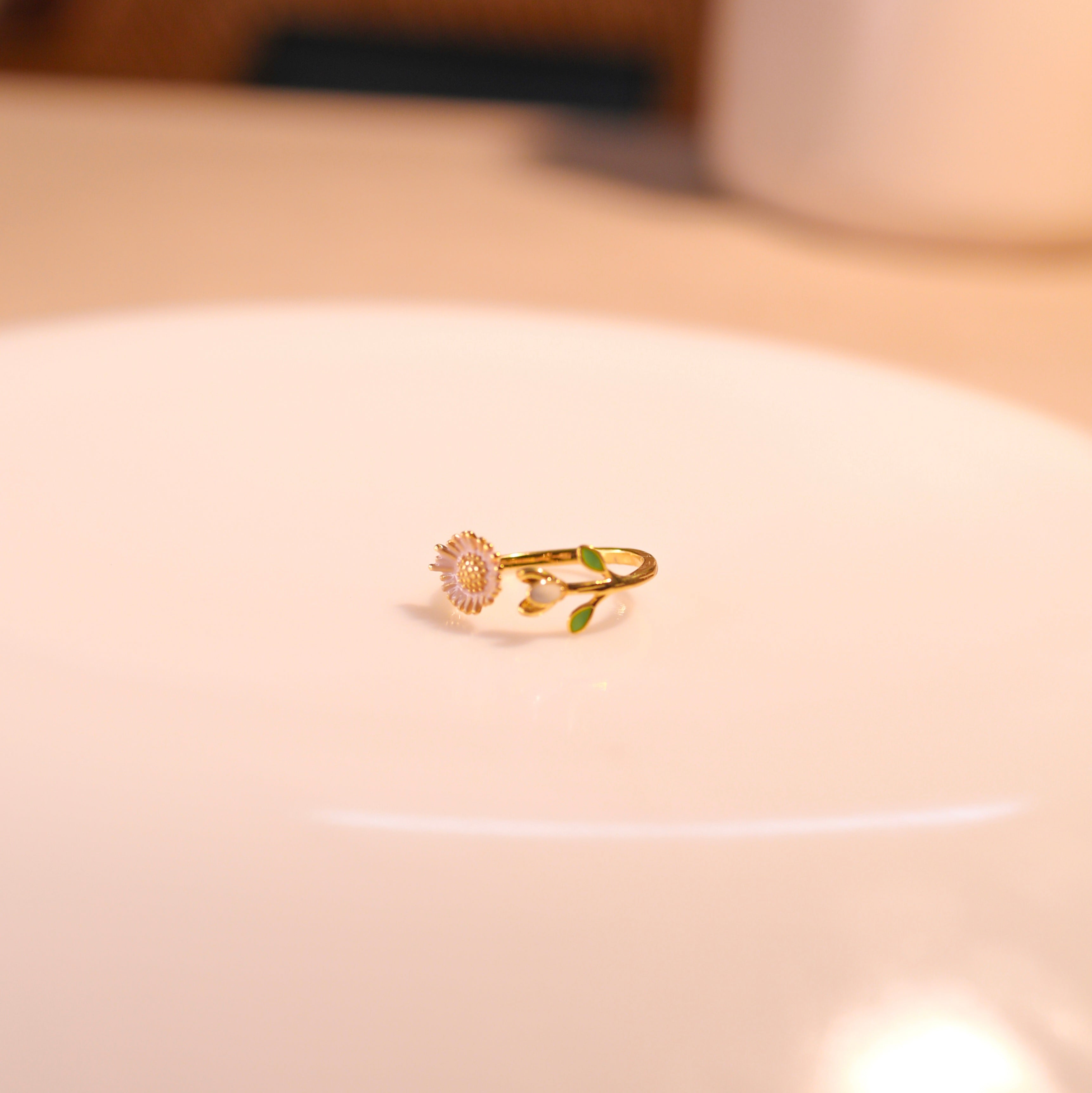 Anti-Tarnish Flower Ring