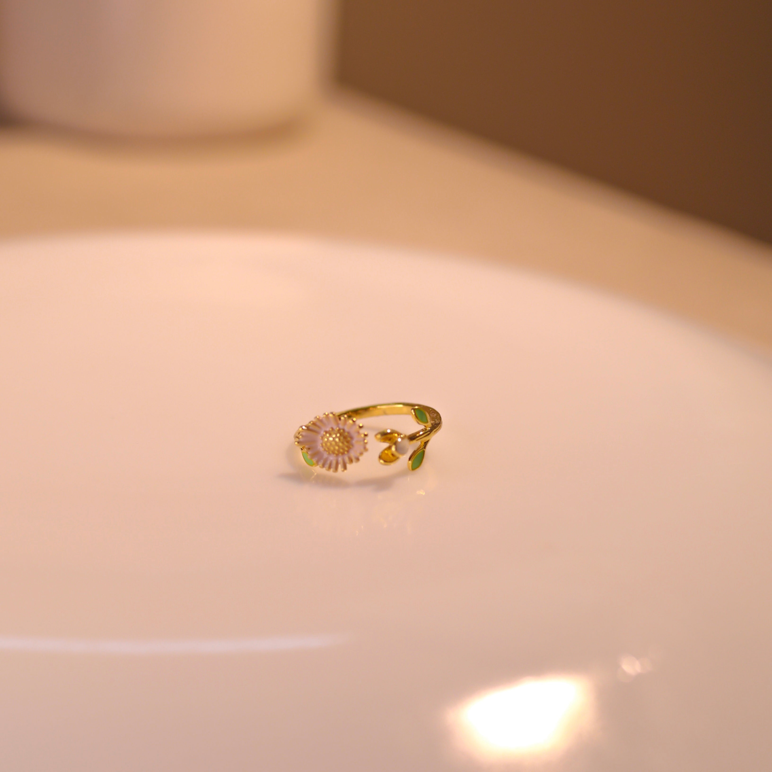 Anti-Tarnish Flower Ring