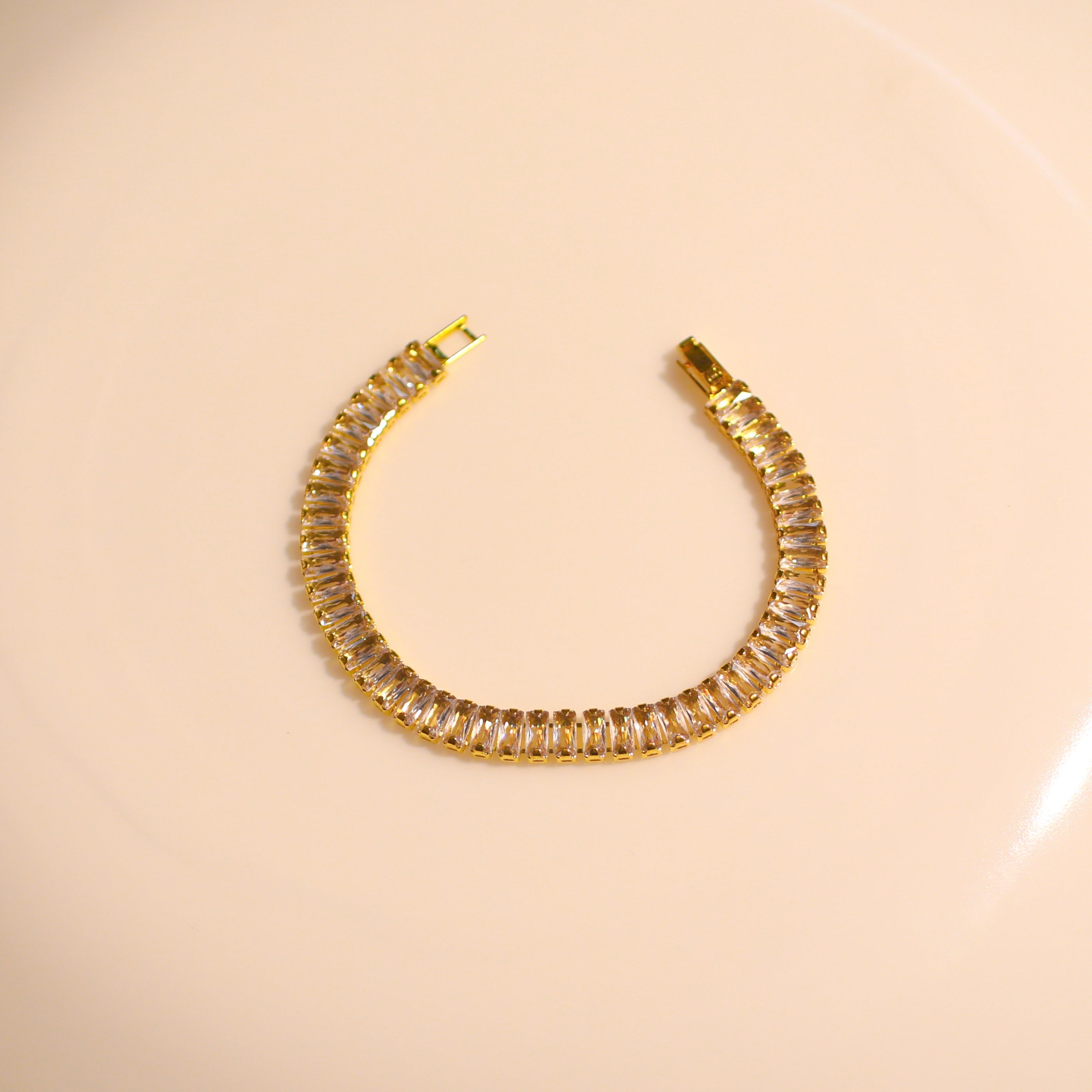 Anti-Tarnish White Crystal Bracelet