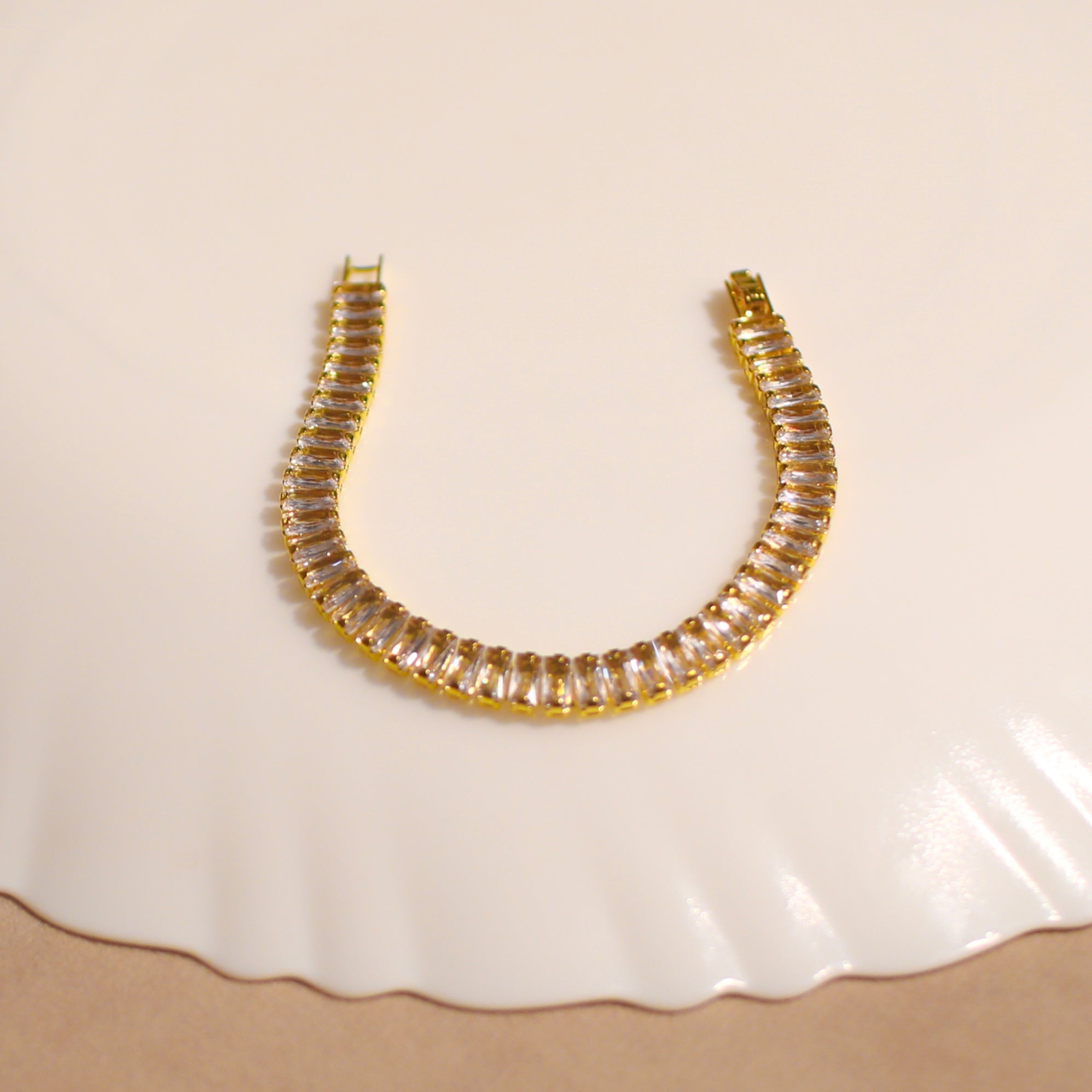 Anti-Tarnish White Crystal Bracelet