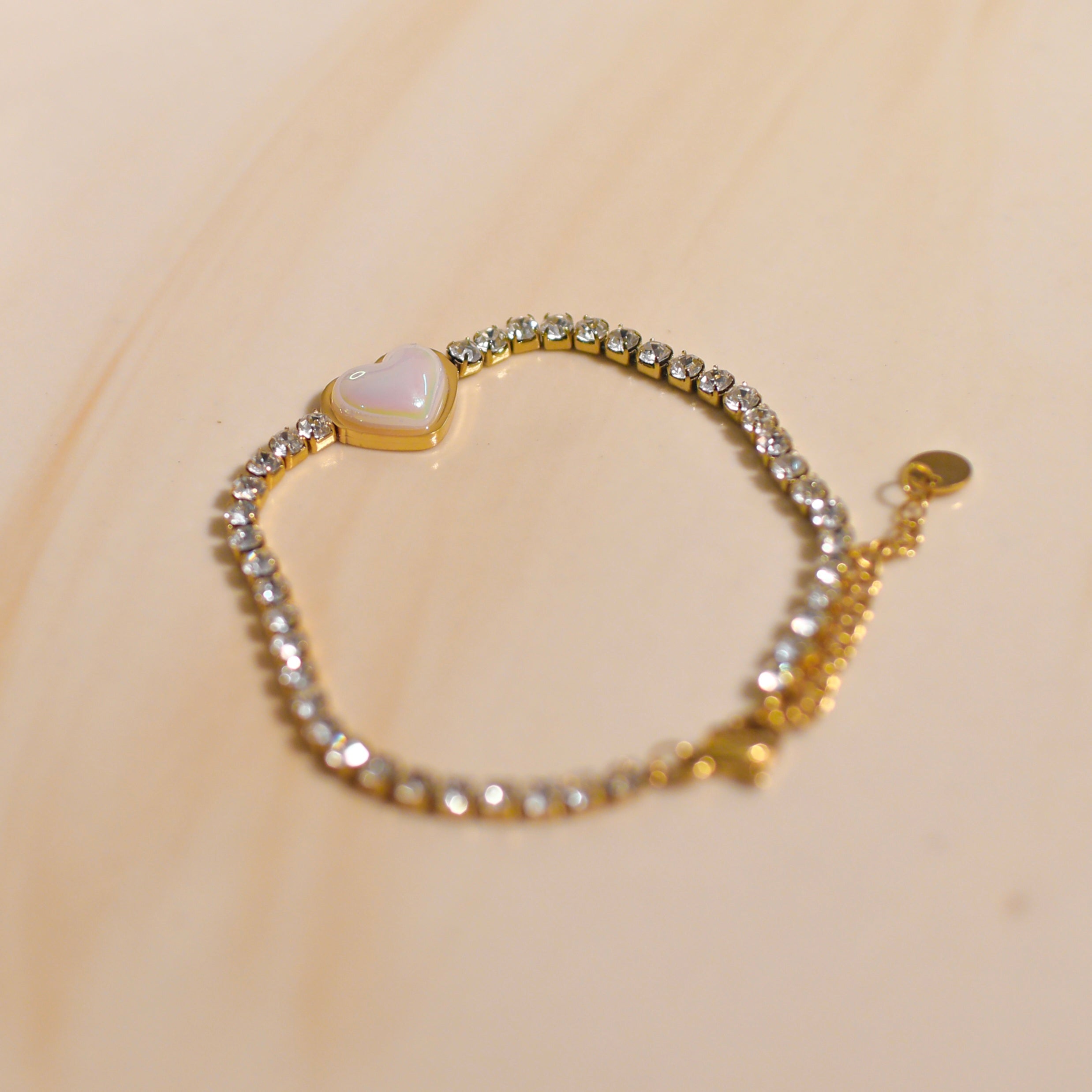 Anti-Tarnish White Heart Bracelet