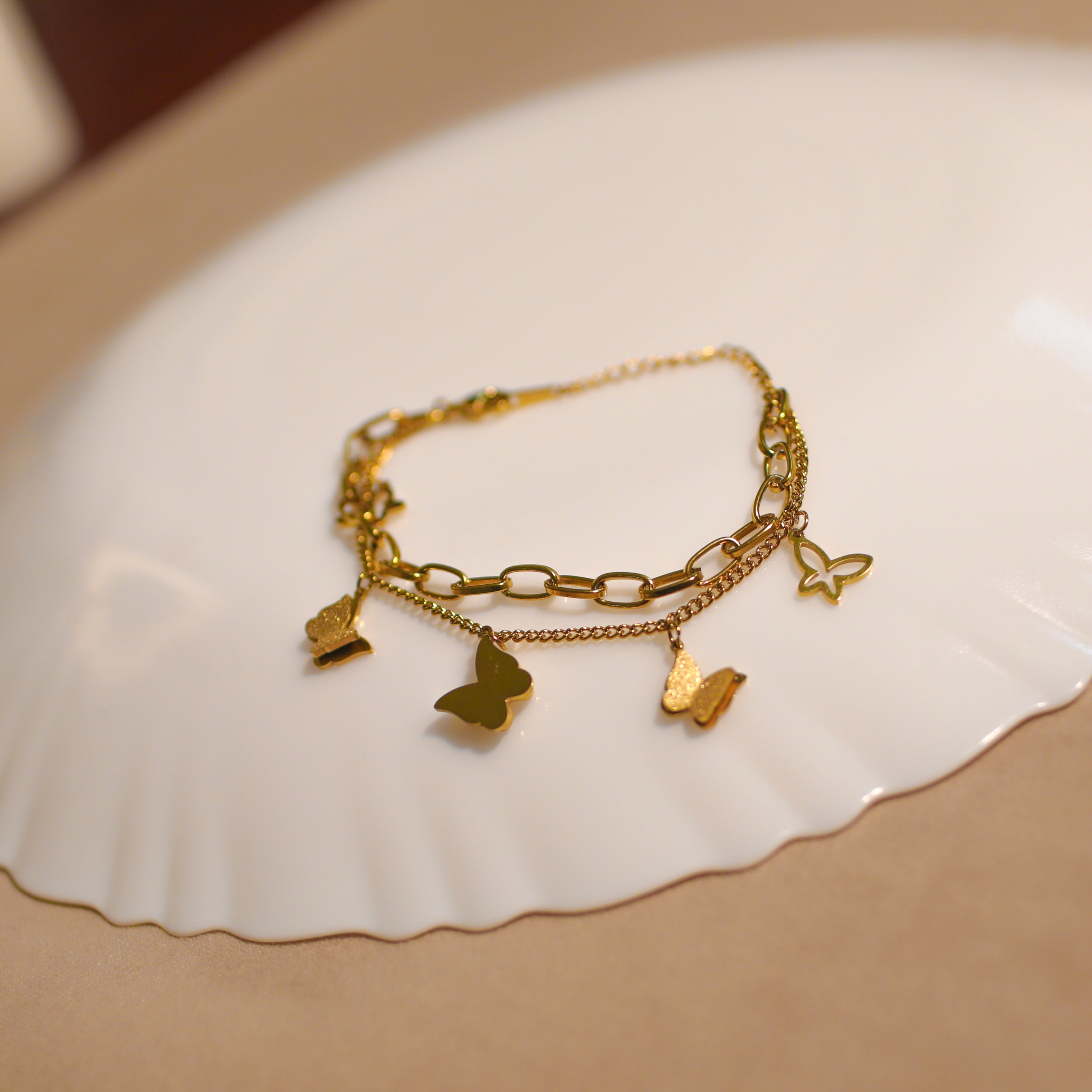 Anti-Tranish Butterfly Double Layer Bracelets