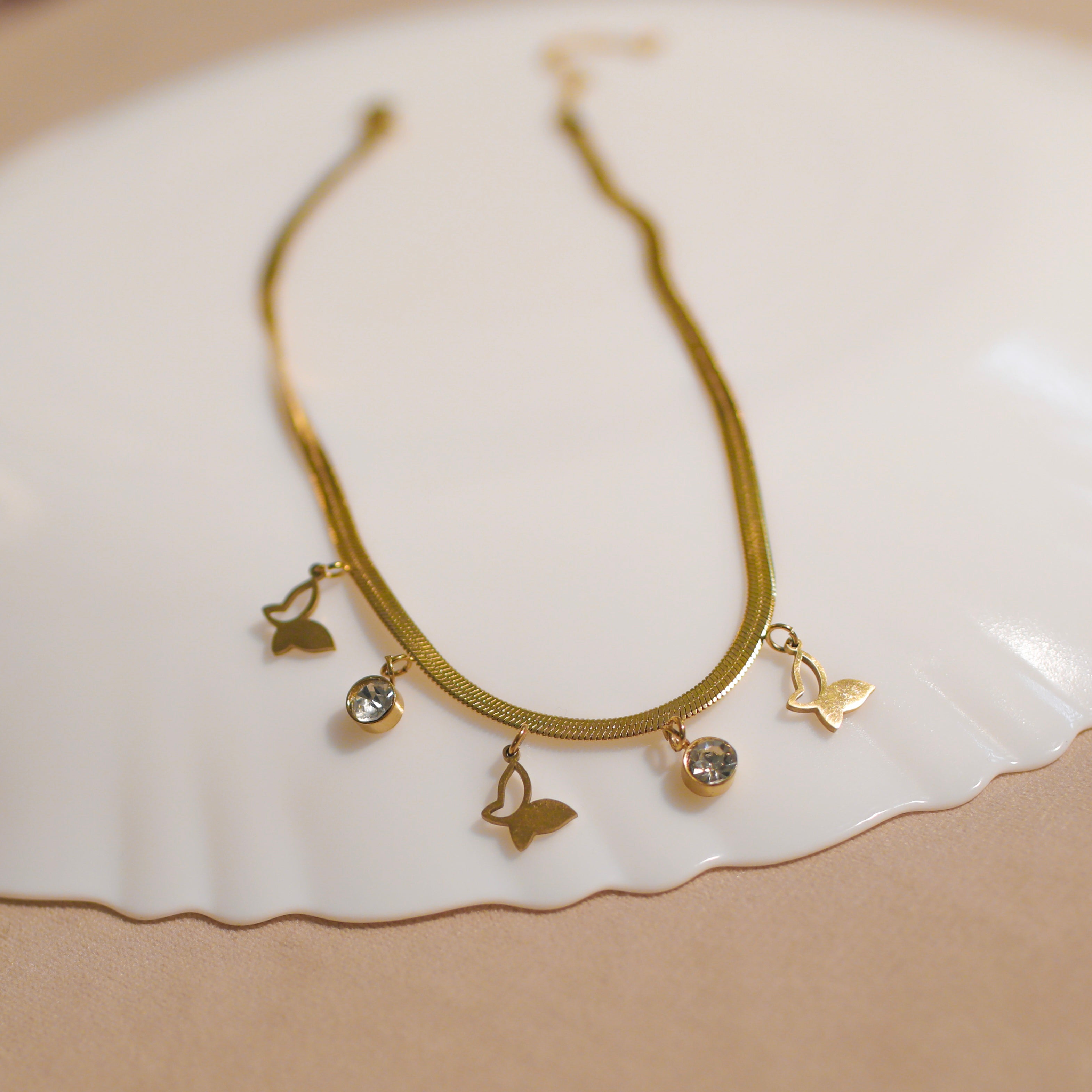 Anti-Tarnish Butterfly Snake Chain