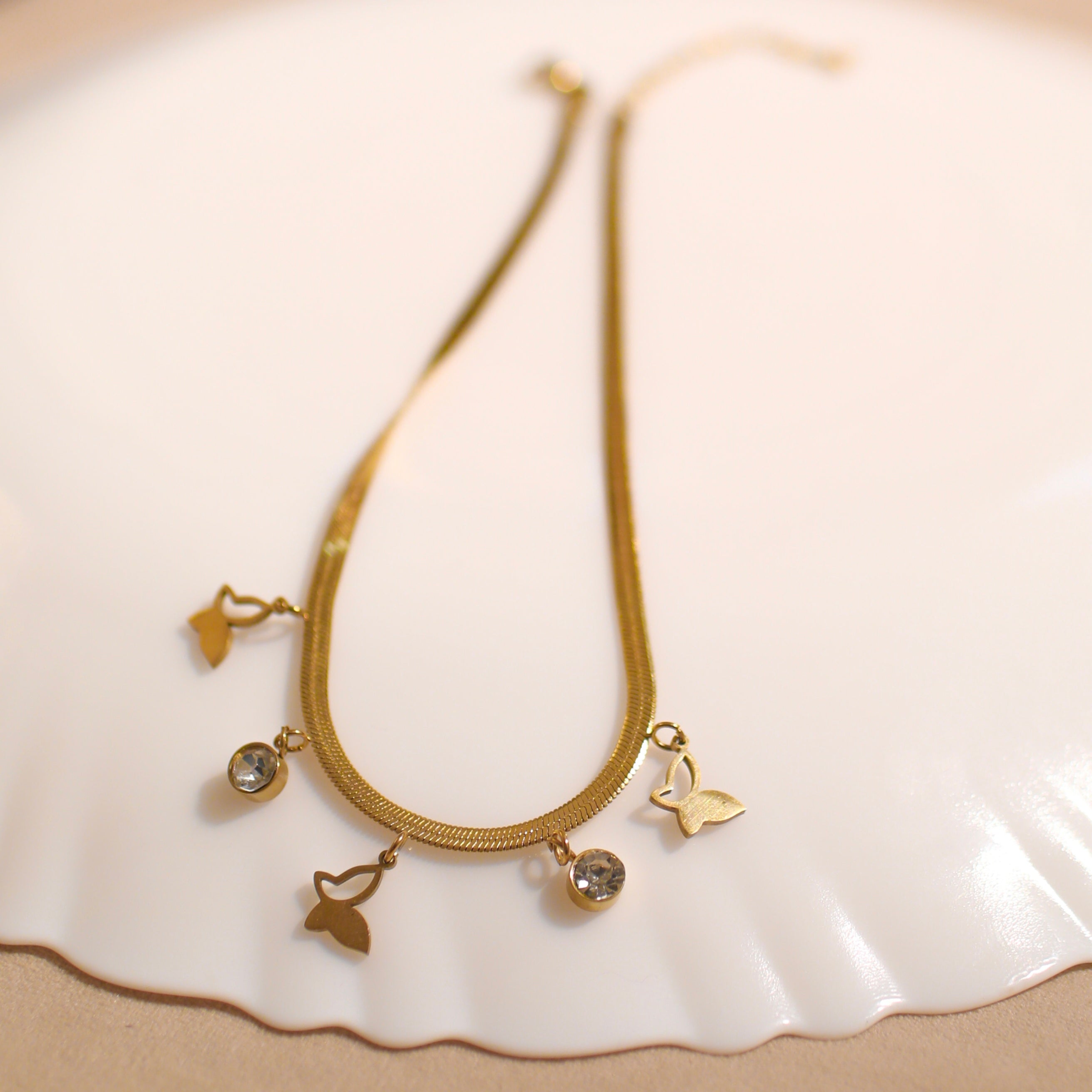 Anti-Tarnish Butterfly Snake Chain