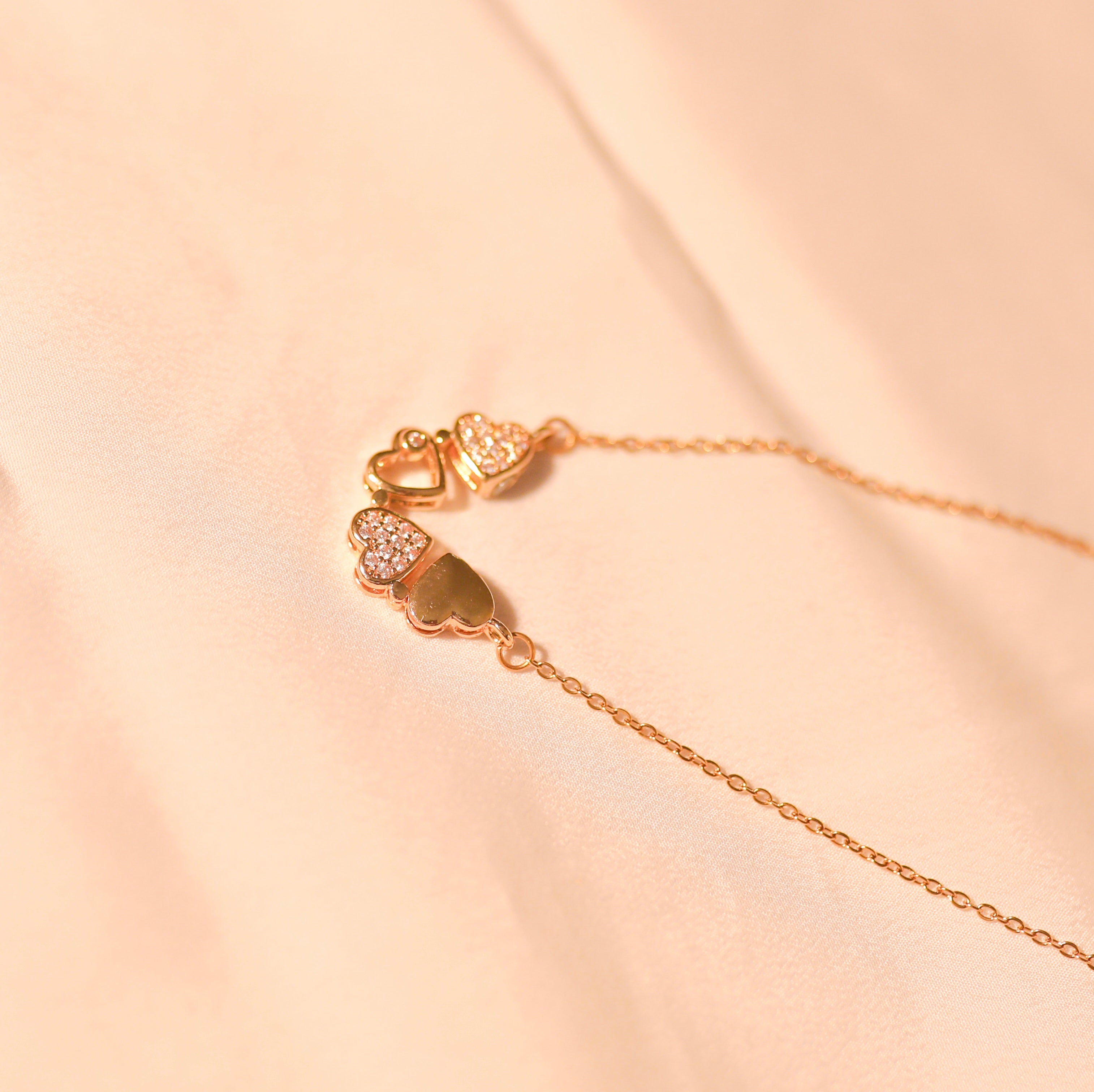 Anti-Tarnish Clover Design Four Hearts Pendant-102