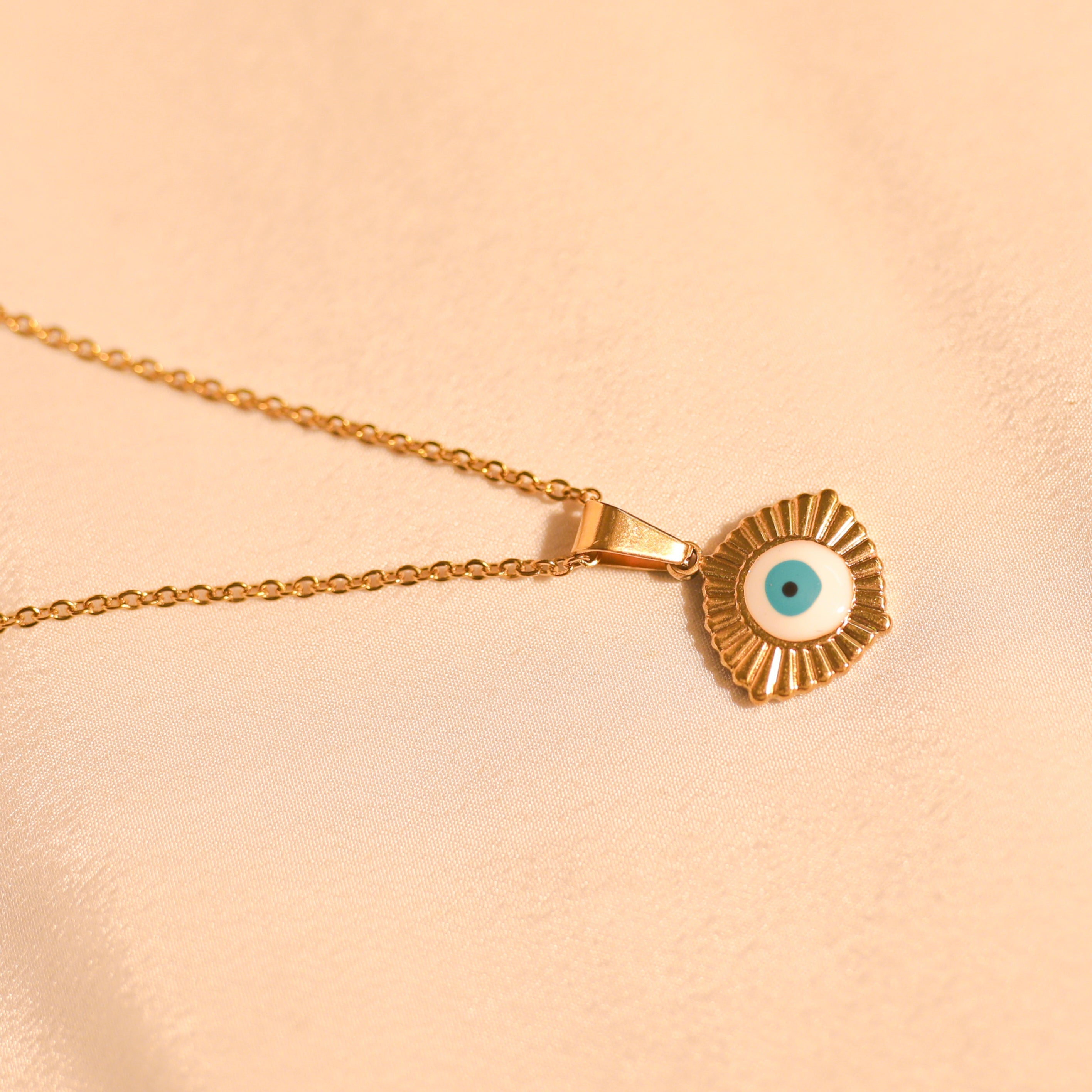 Anti-Tarnish Evil Eye Pendant-103