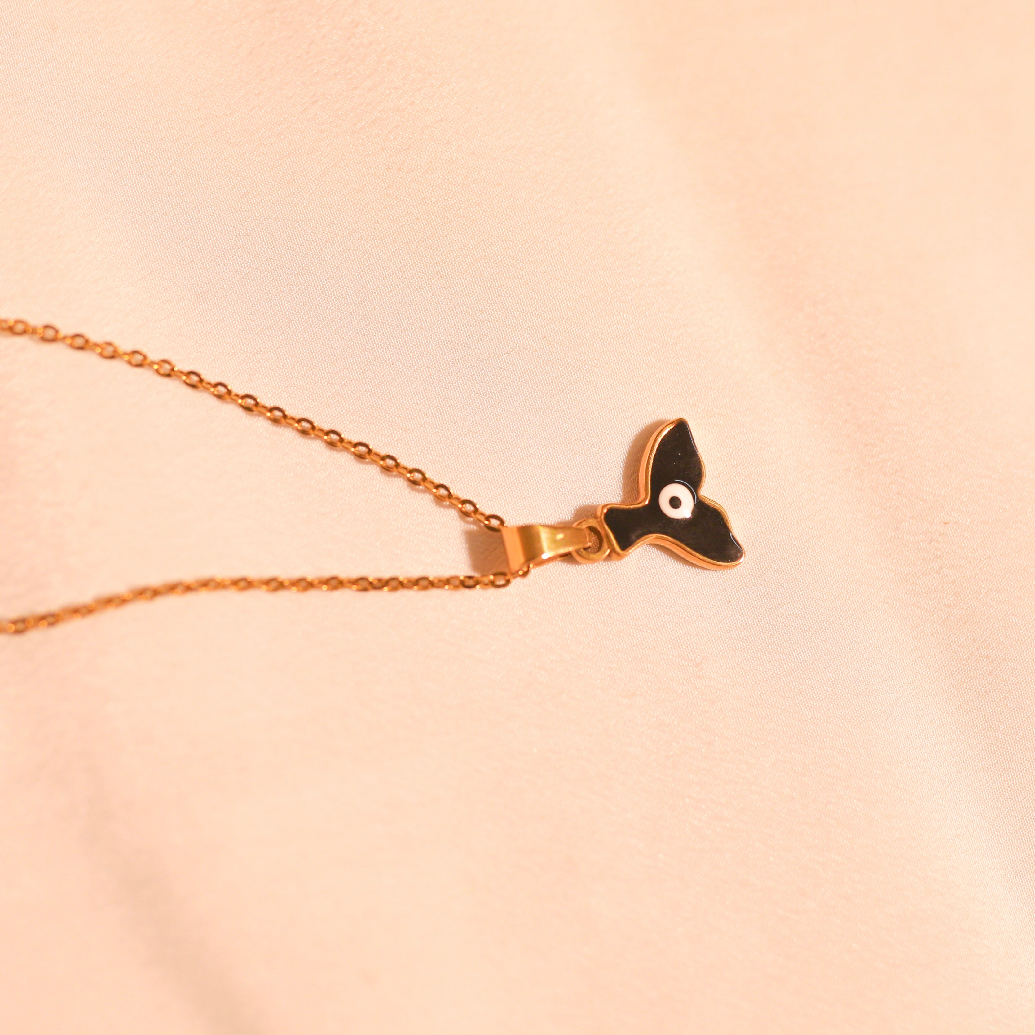 Anti-Tarnish Evil Eye Whale Tail Pendant-105