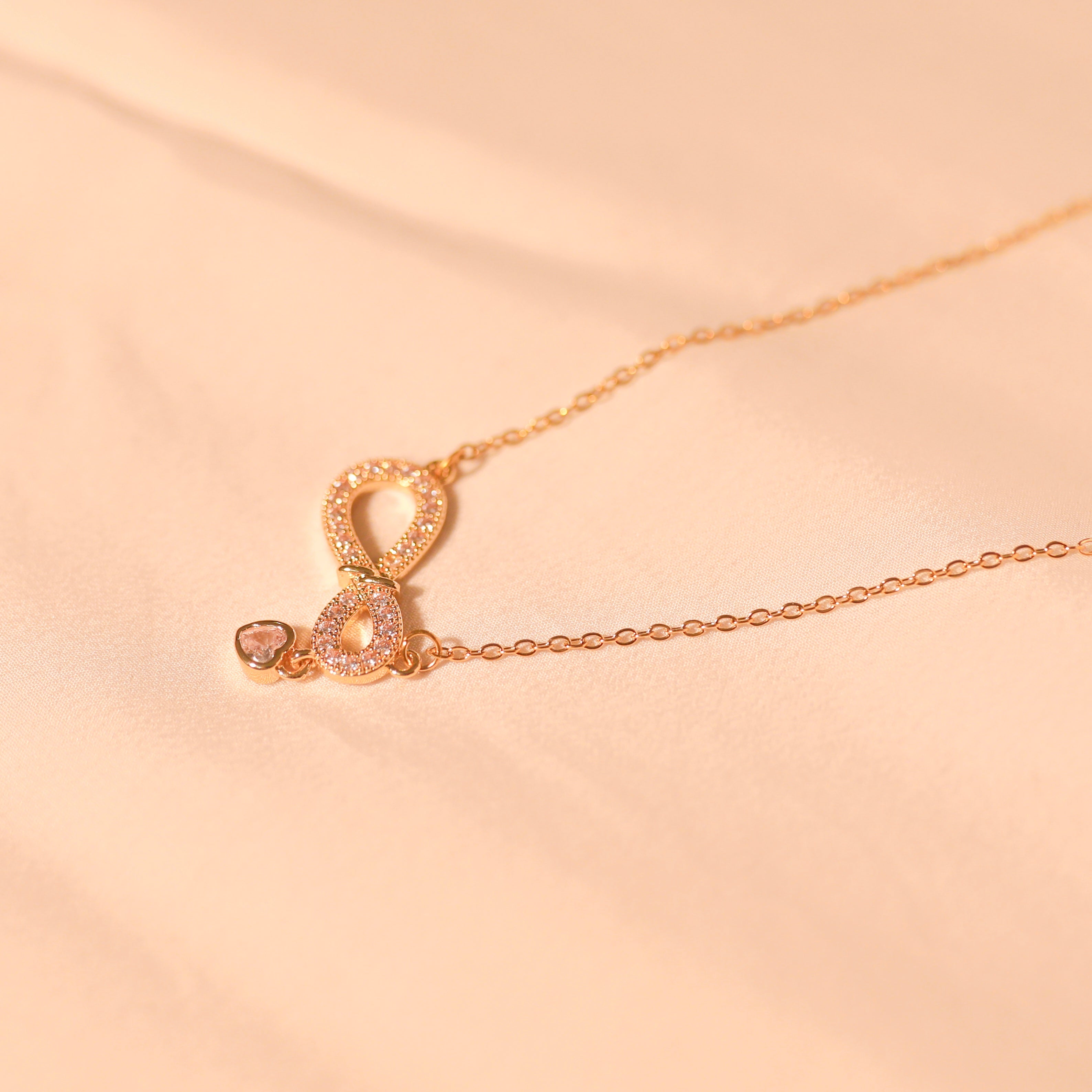 Anti-Tarnish Infinity Heart Pendant-106