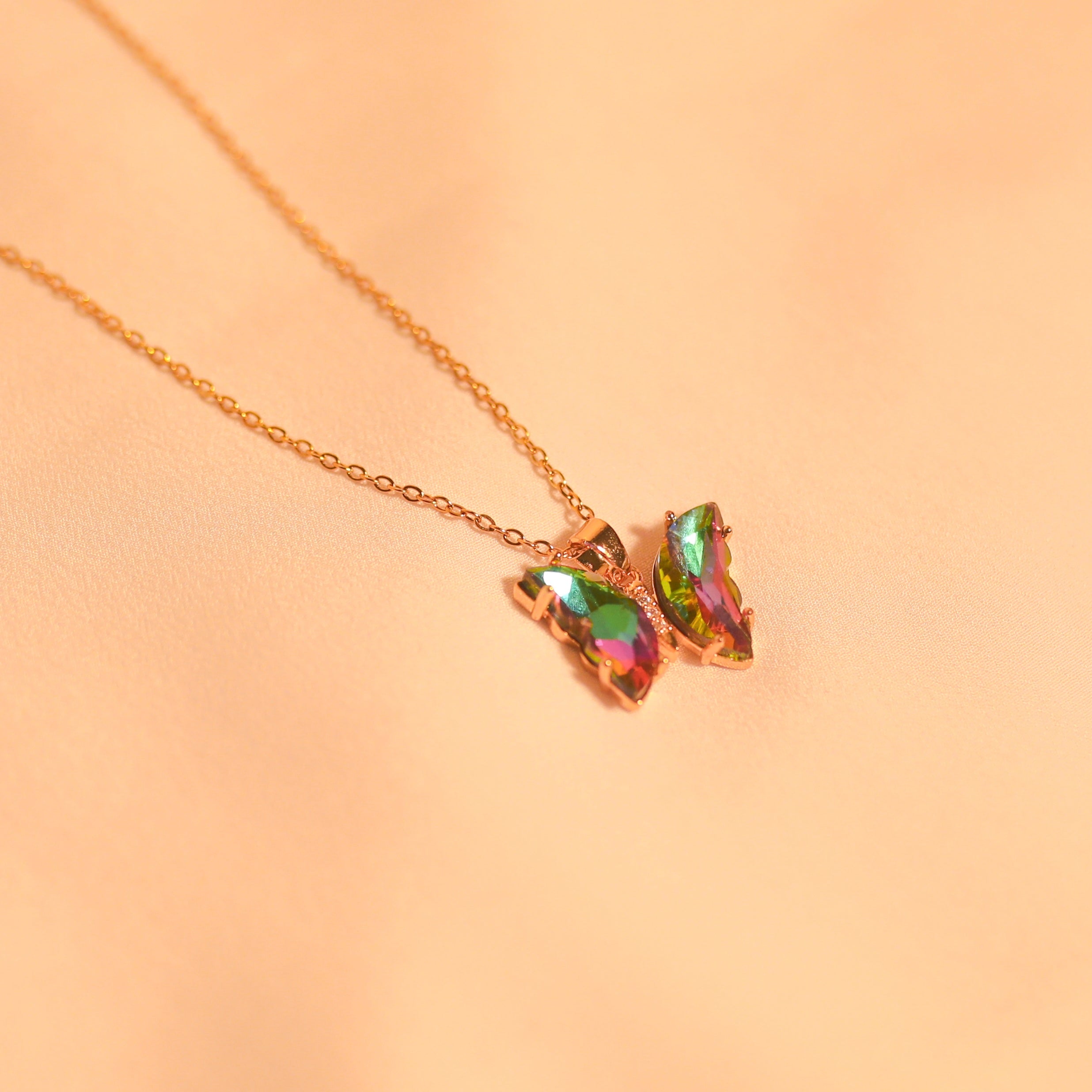 Anti-Tarnish Crystal ButterFly Pendant -116