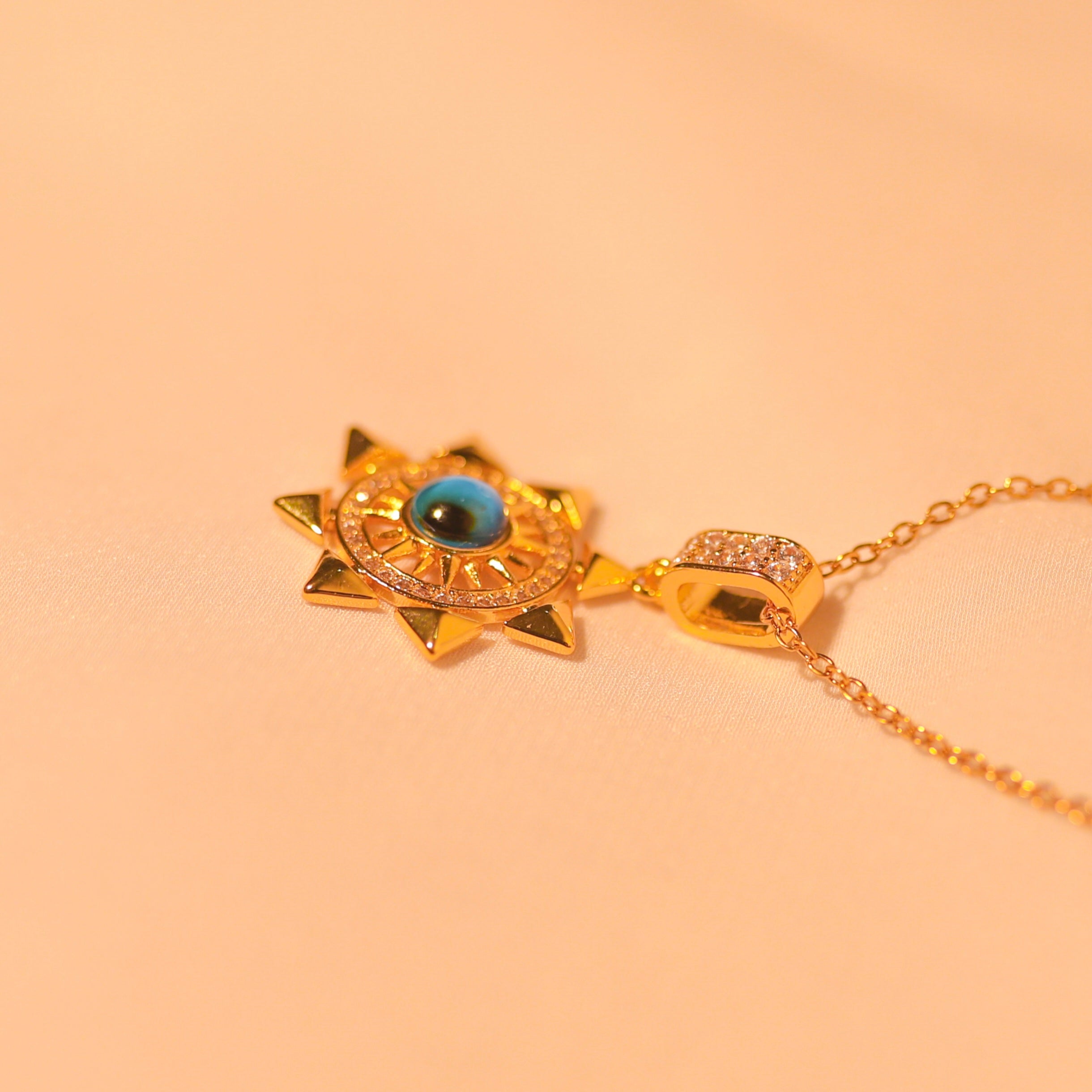 Anti-Tarnish Evil Eye Compass Pendant -119