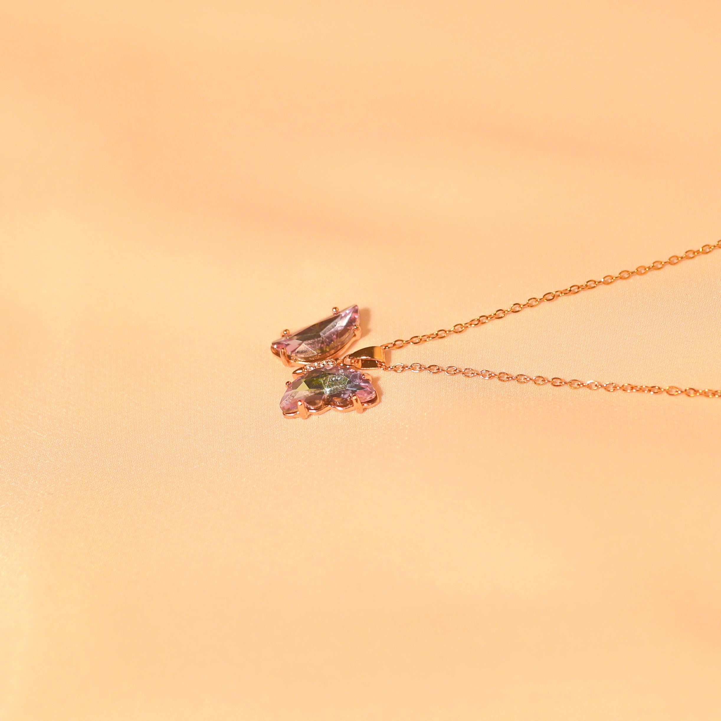Anti-Tarnish ButterFly Crystal Chain -127