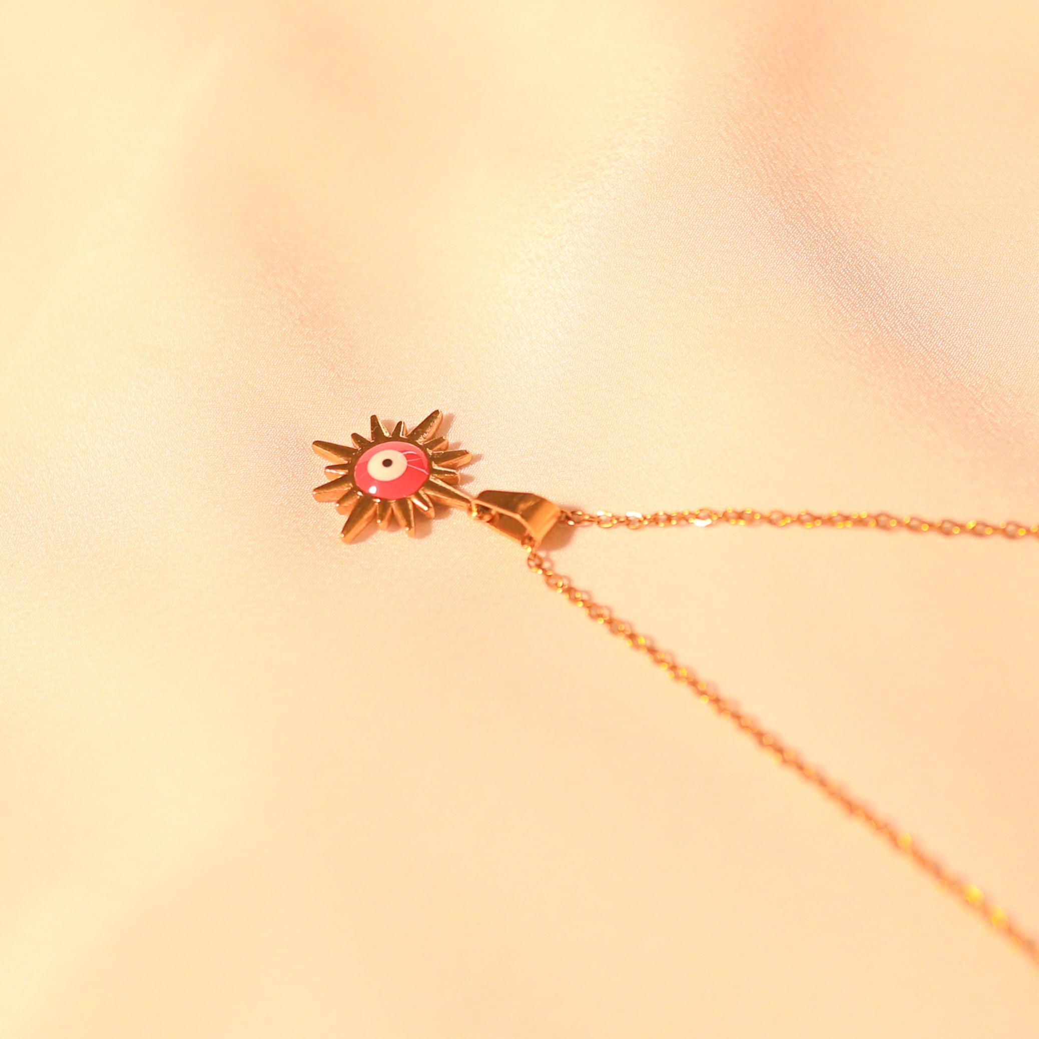 Anti-Tarnish Evil Eye Sun Pendant-139