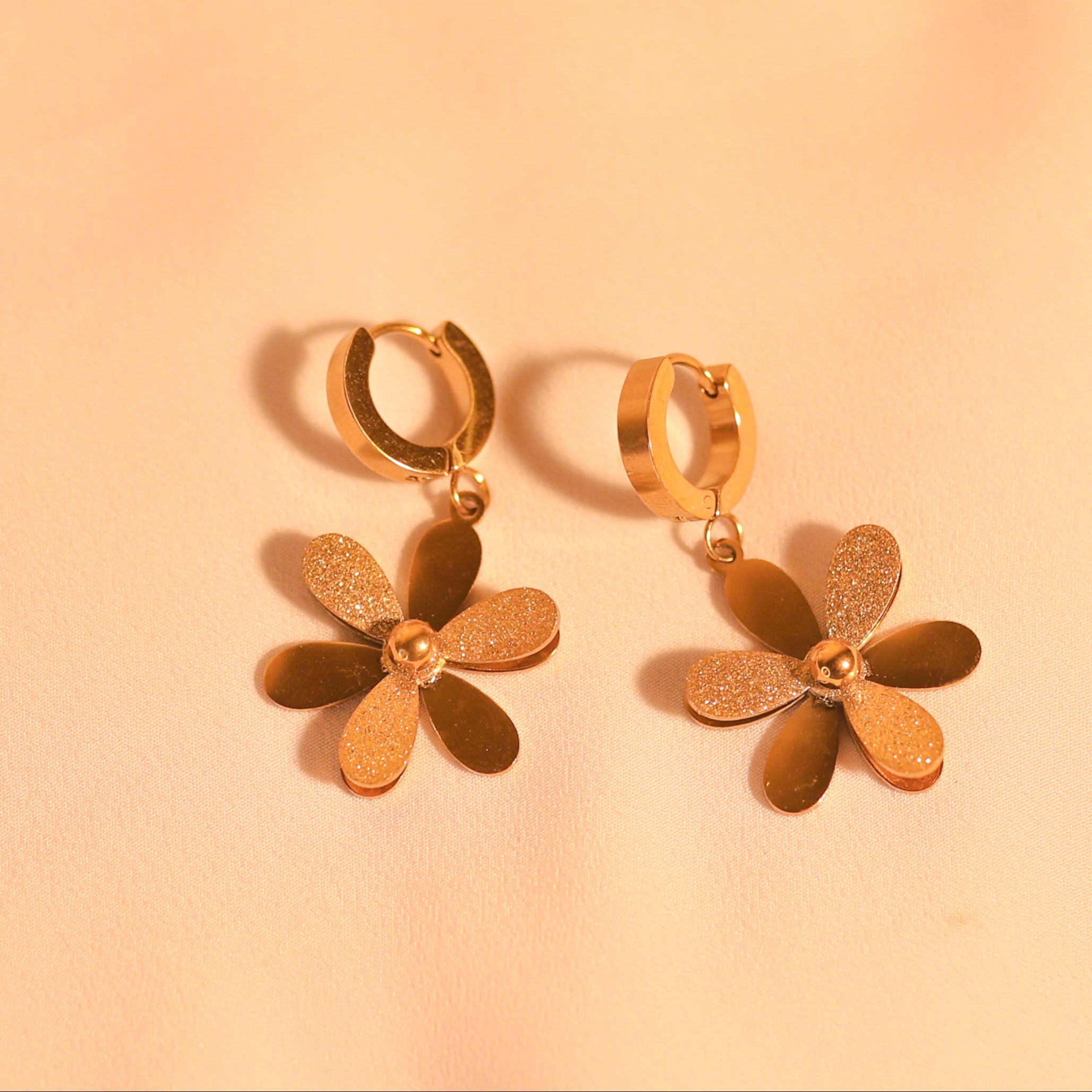 Anti-Tarnish Floral Hanging Earrings -138