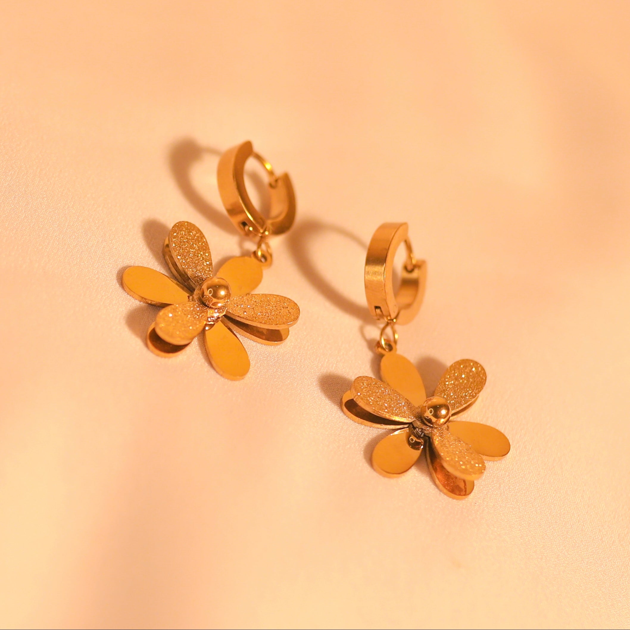 Anti-Tarnish Floral Hanging Earrings -138