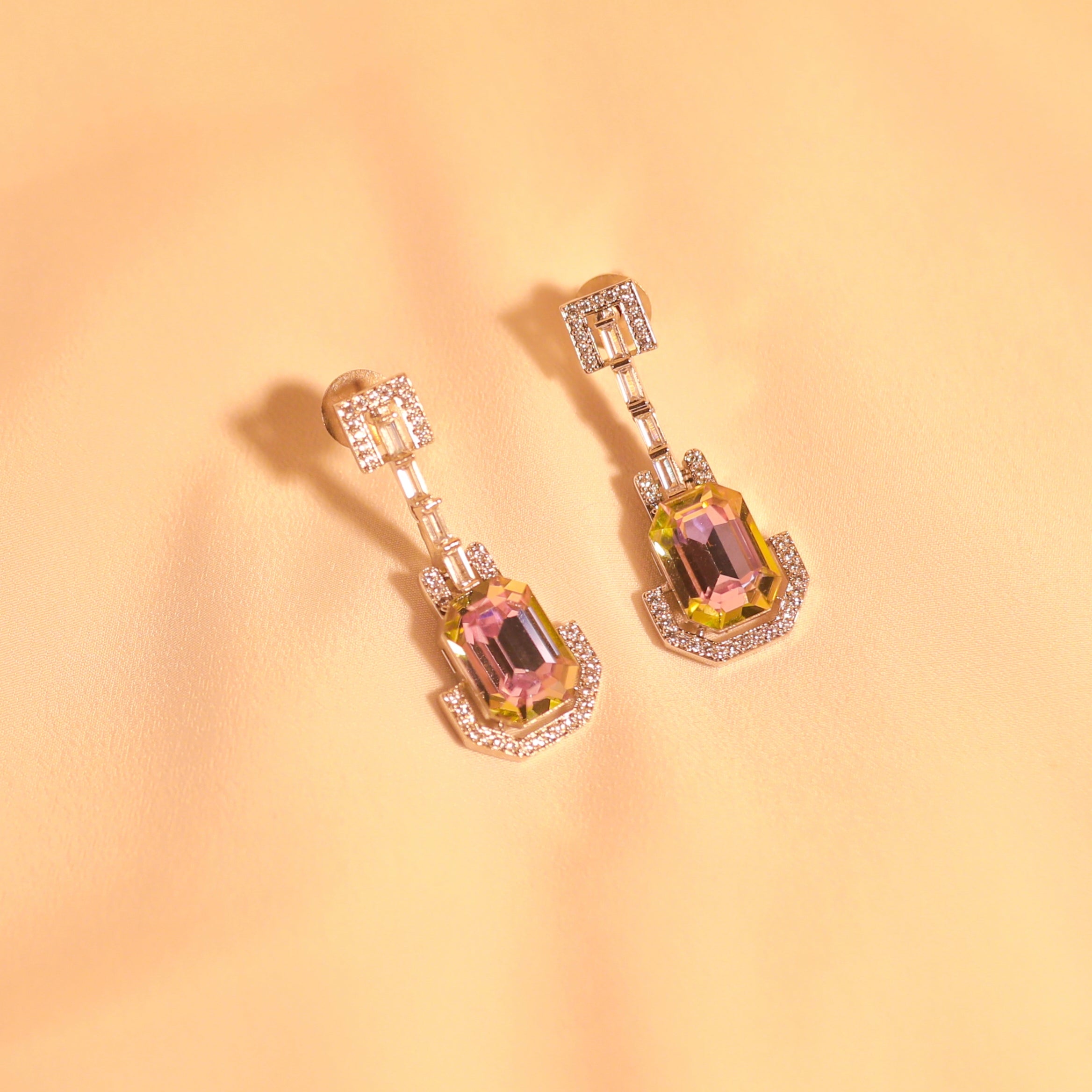 Long Hanging Guitar Earrings-132