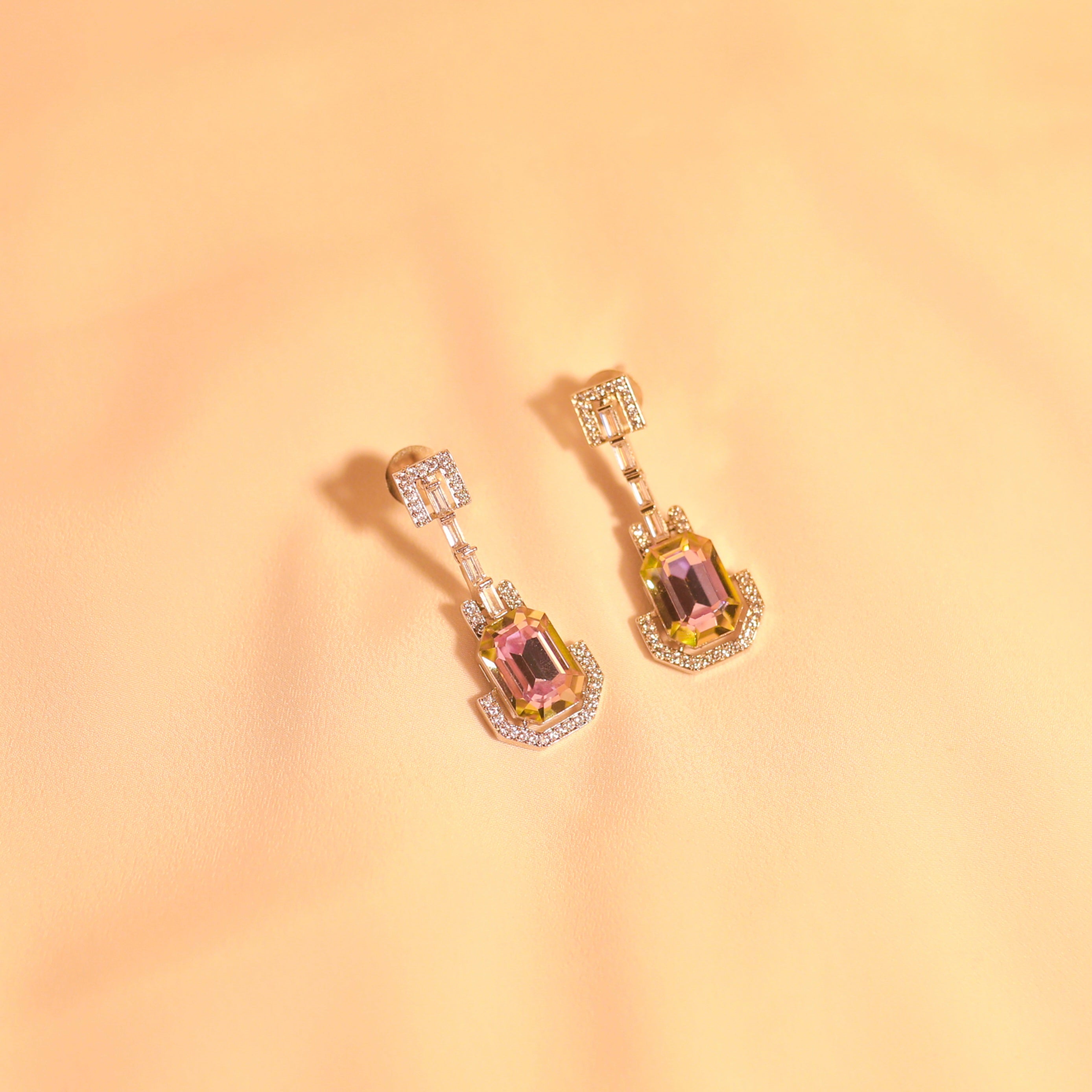 Long Hanging Guitar Earrings-132