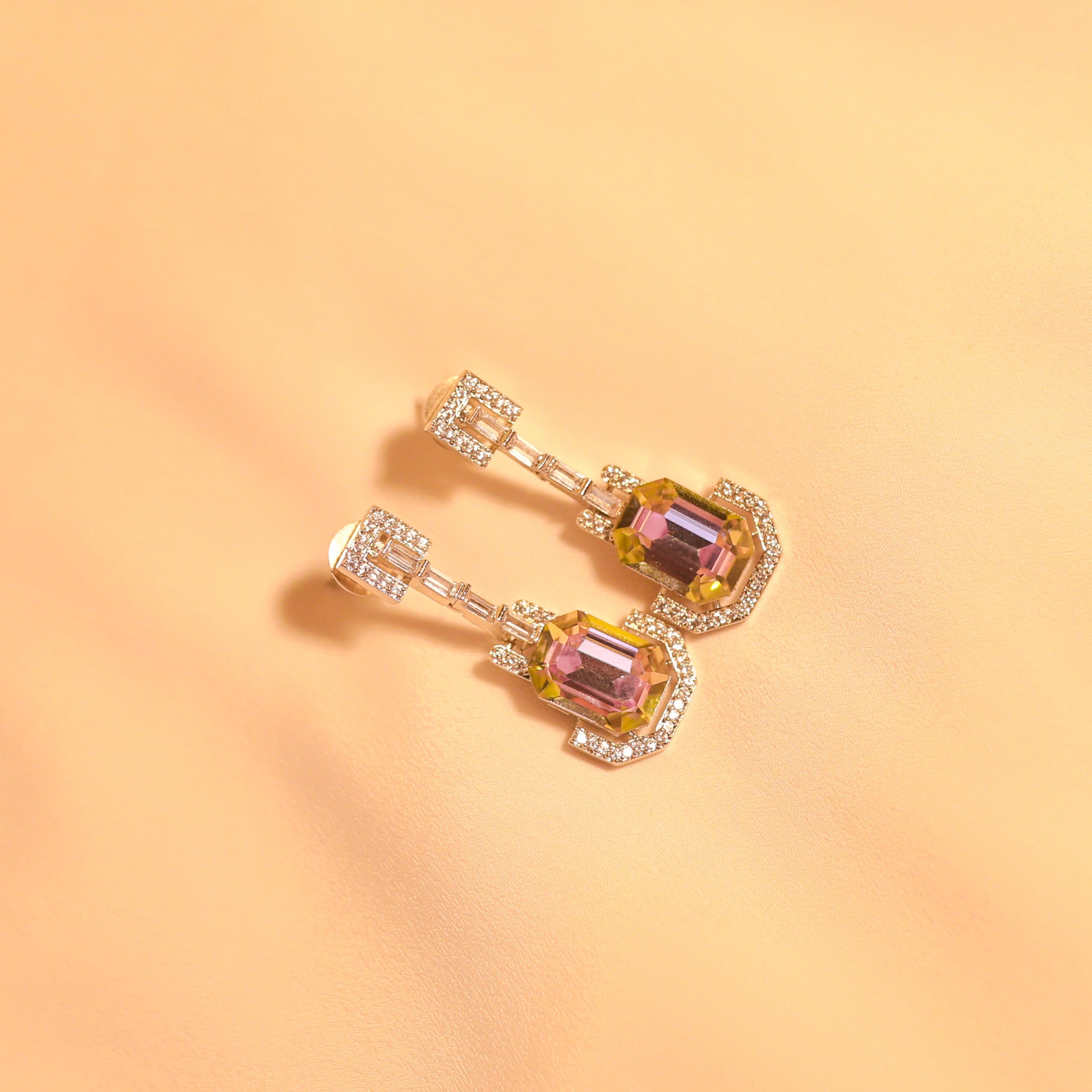 Long Hanging Guitar Earrings-132