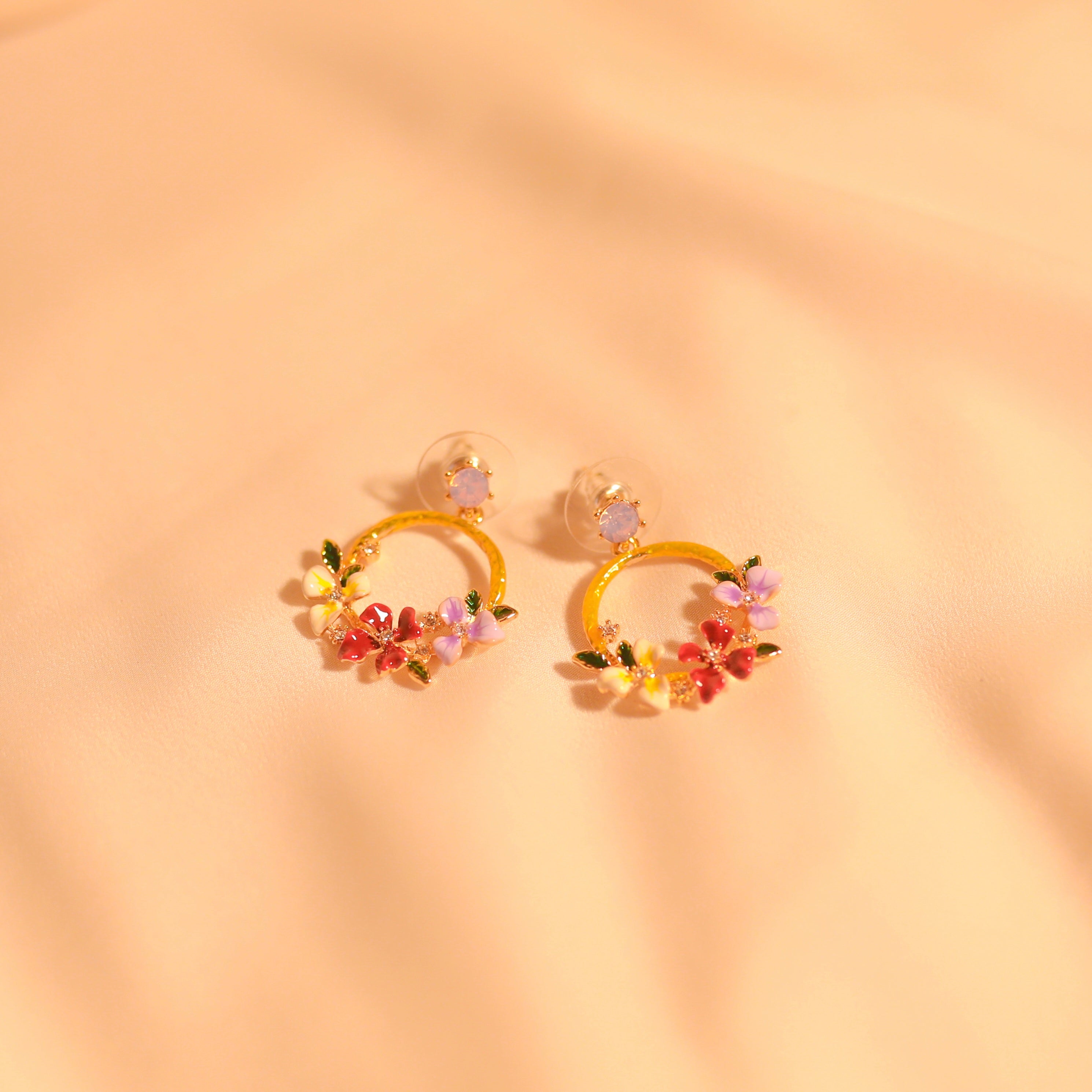 Korean Floral Earrings -154