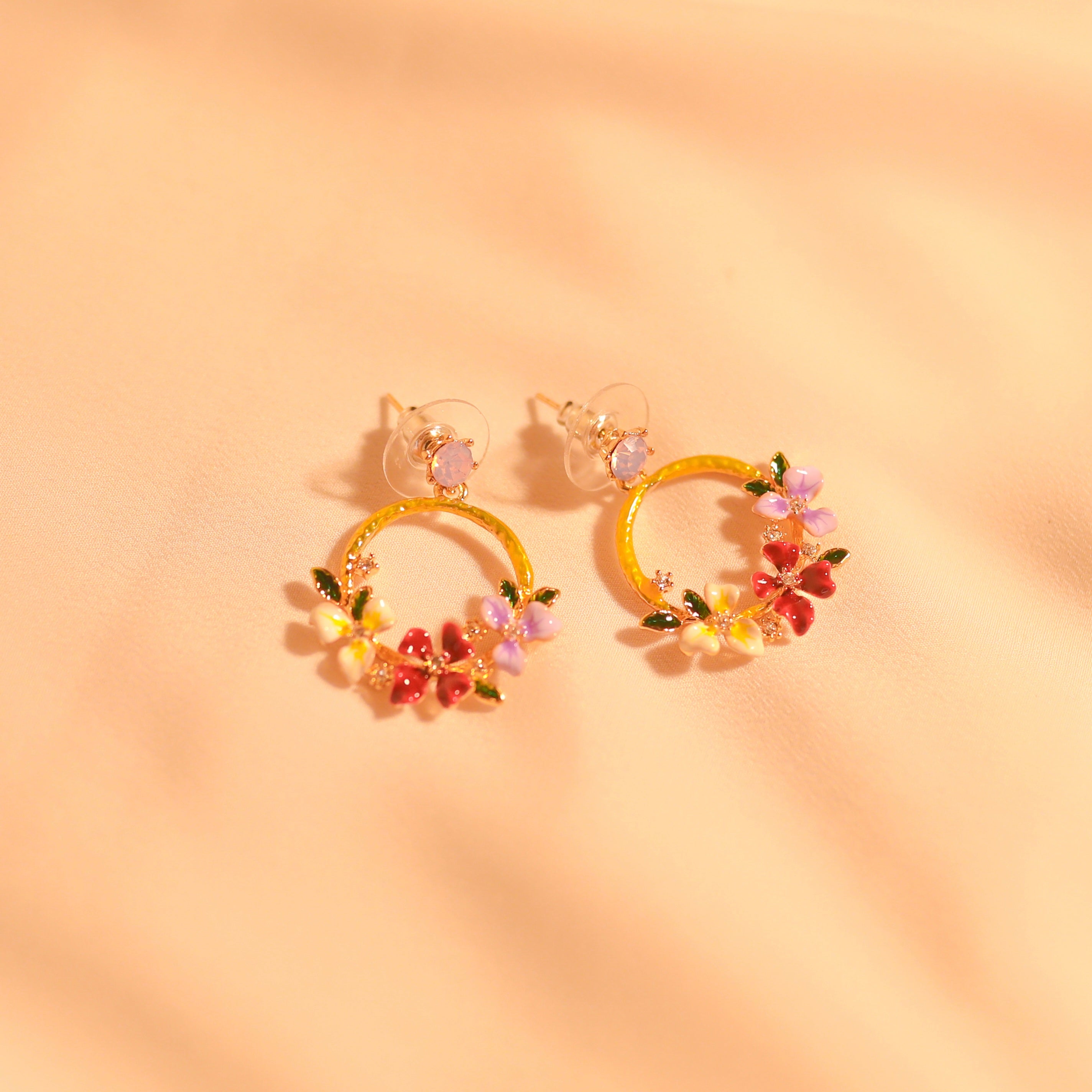 Korean Floral Earrings -154