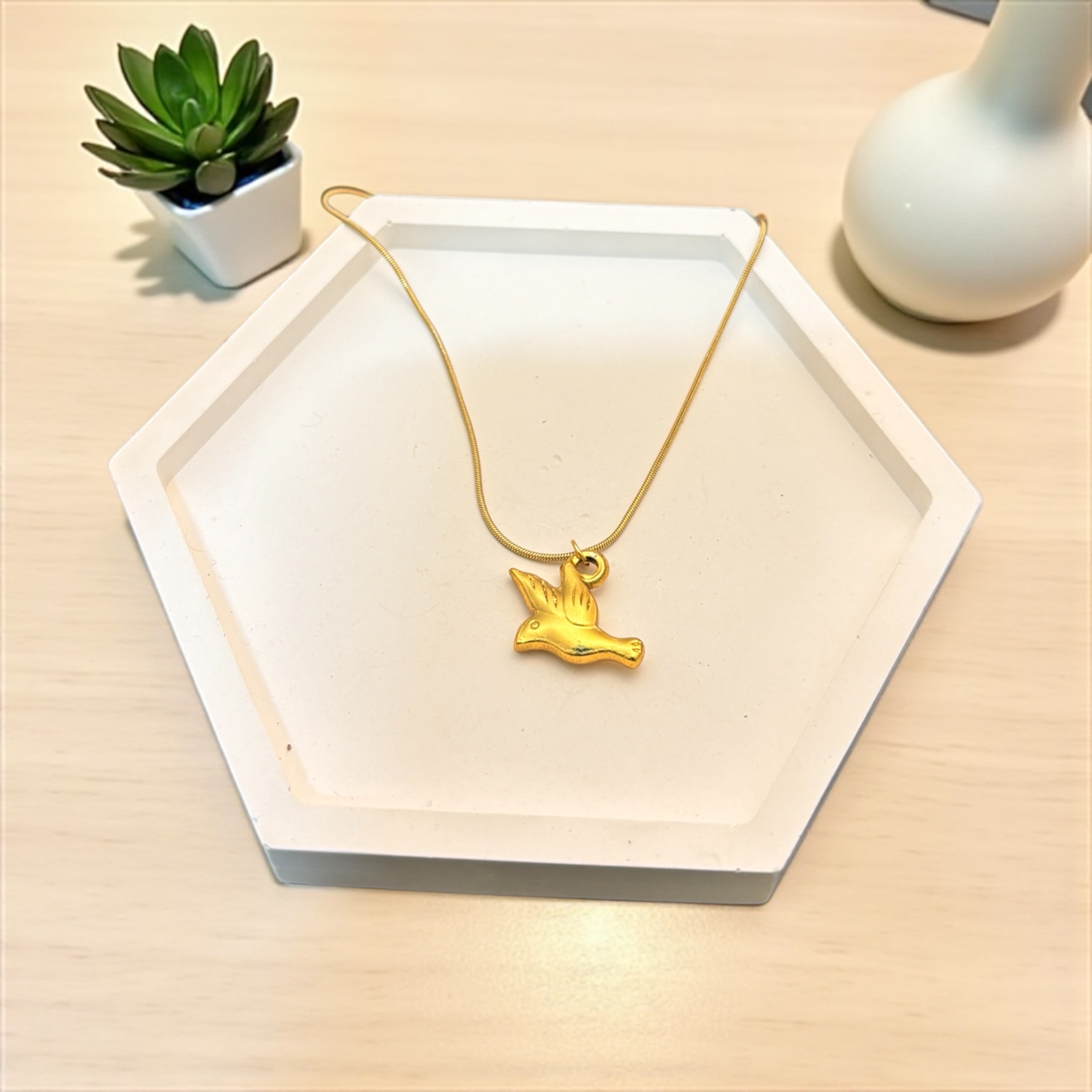 Anti-Tarnish Golden Dove of Peace