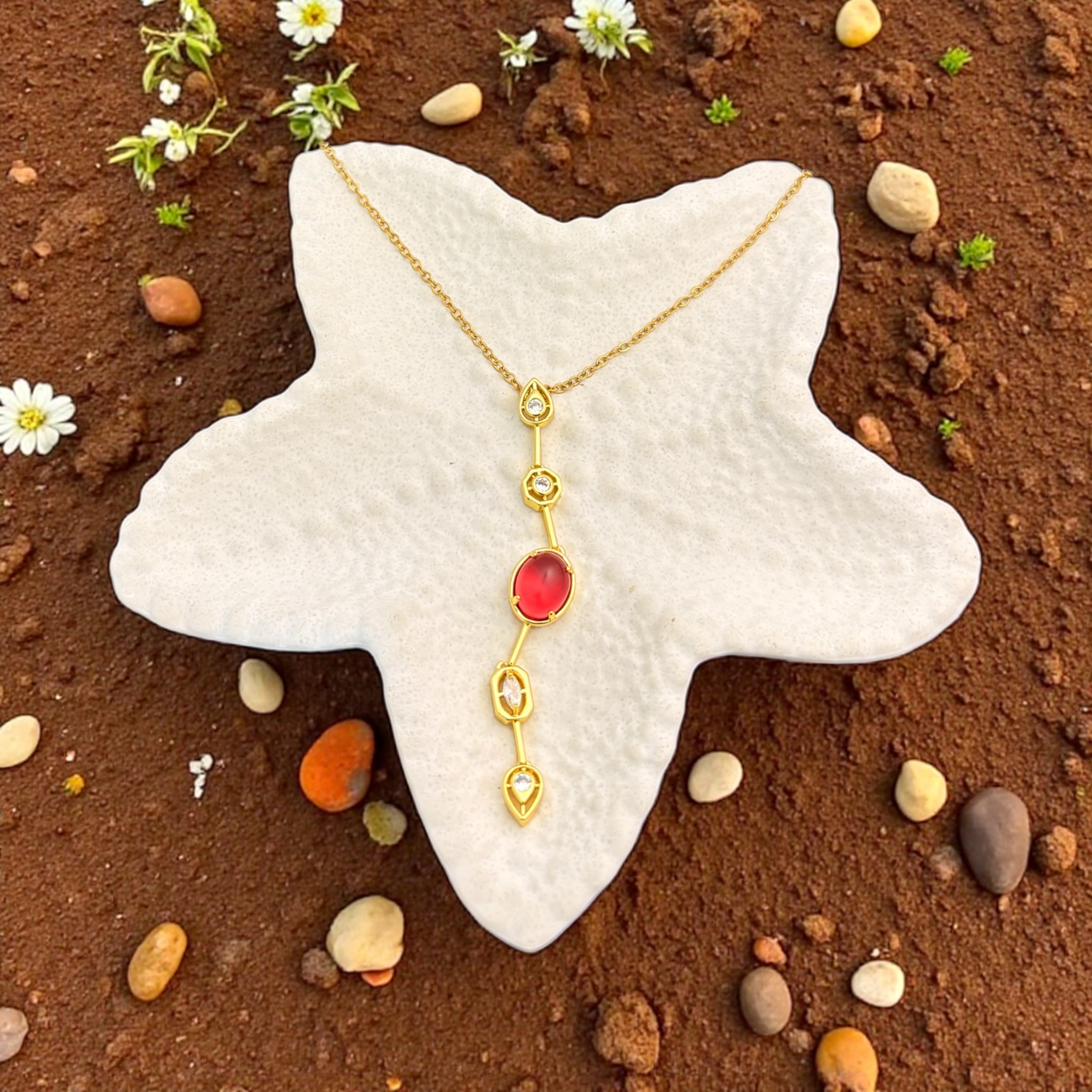 Anti-Tarnish Crimson Elegance Necklace
