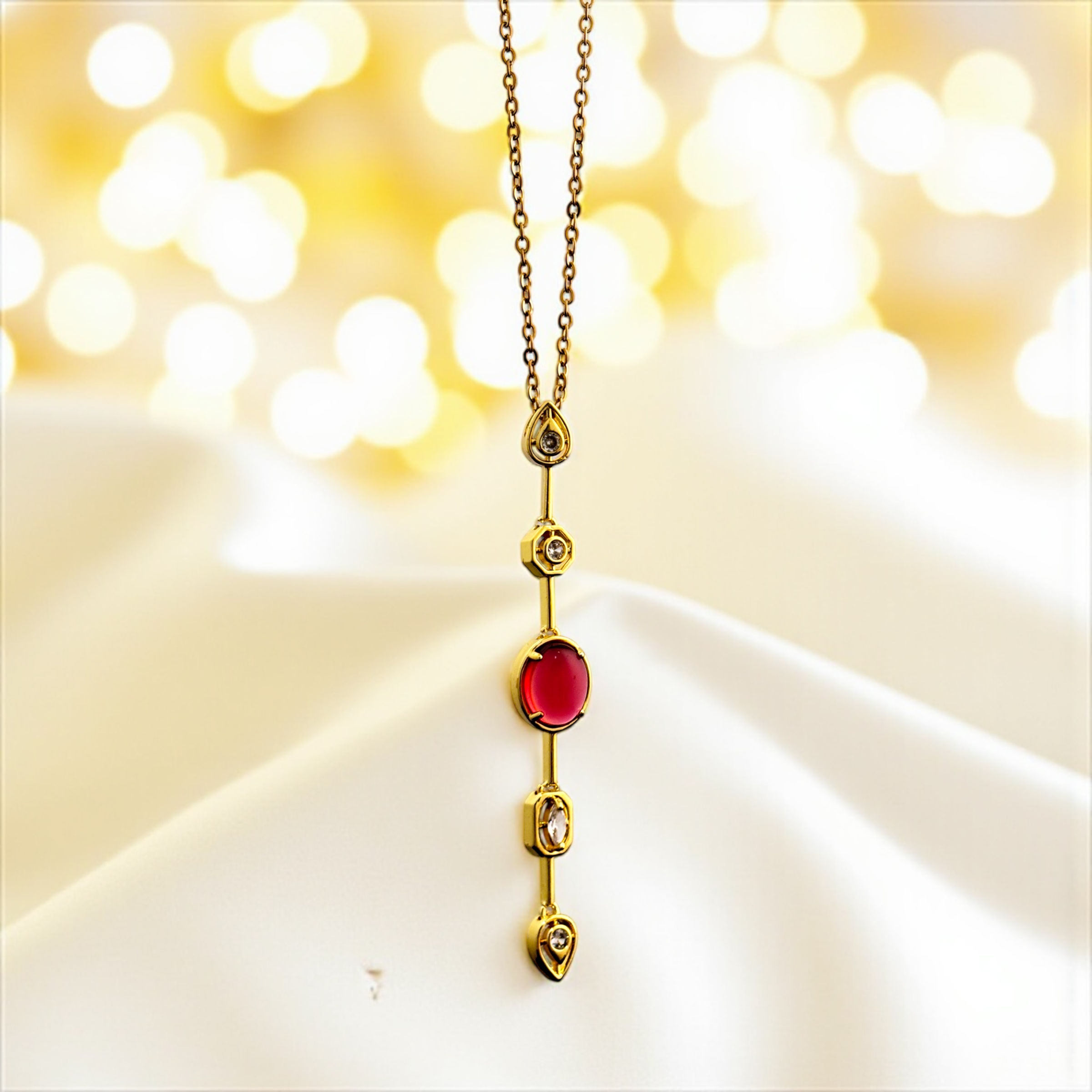 Anti-Tarnish Crimson Elegance Necklace