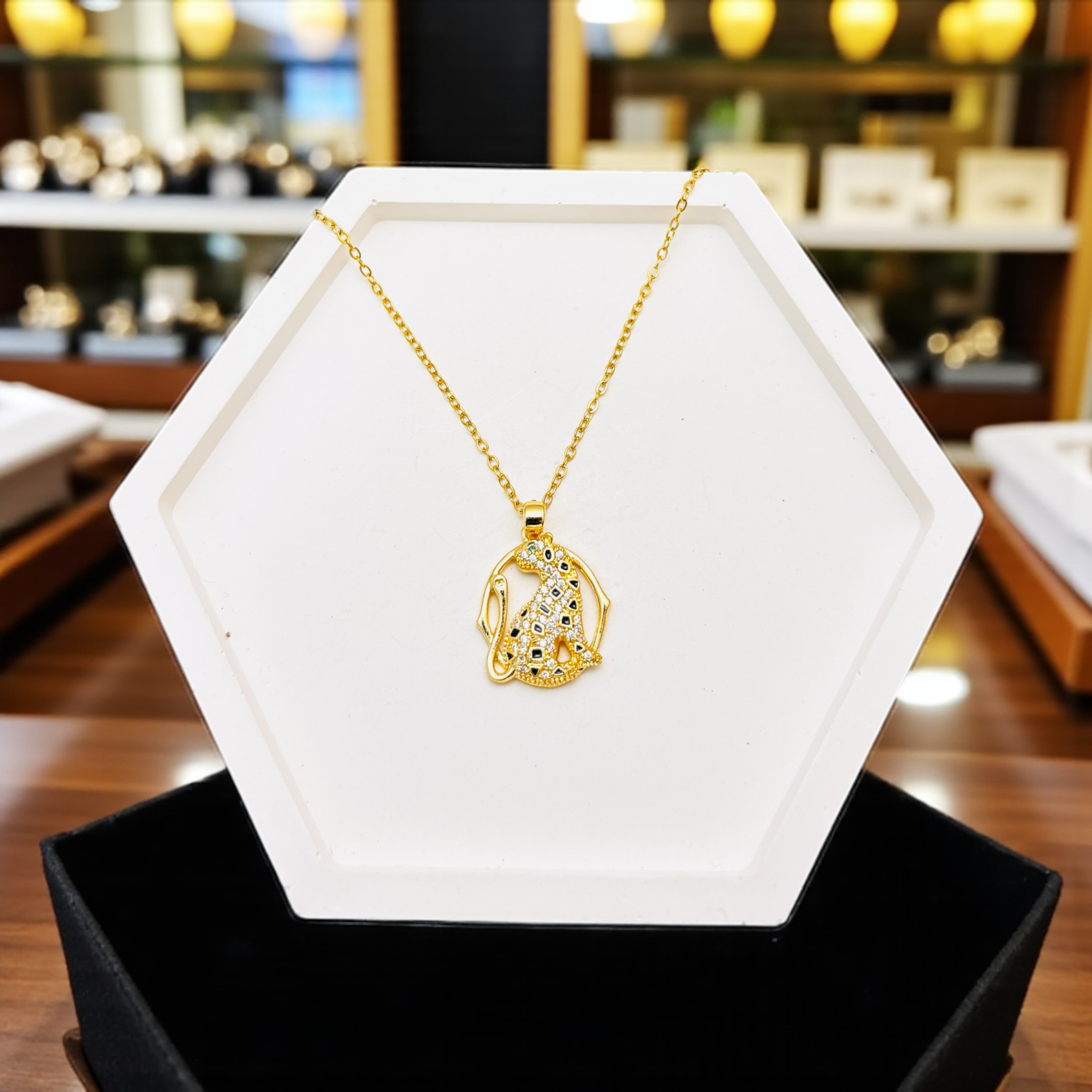 Anti-Tarnish Golden Leopard Elegance