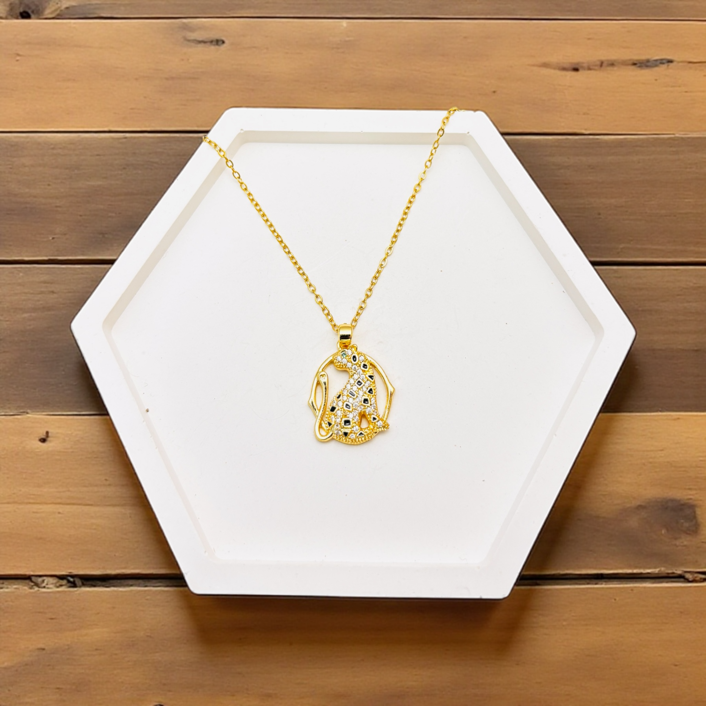 Anti-Tarnish Golden Leopard Elegance