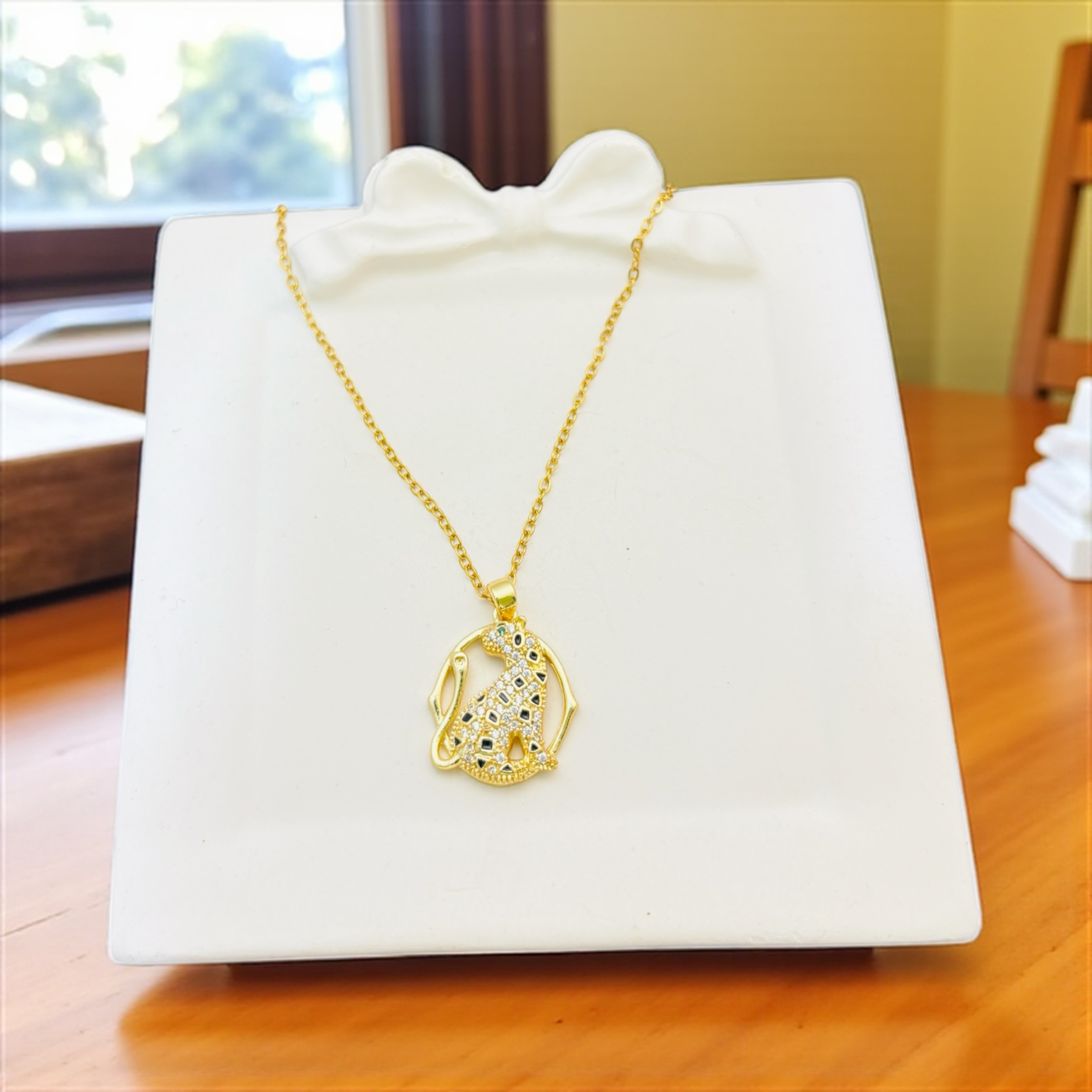 Anti-Tarnish Golden Leopard Elegance