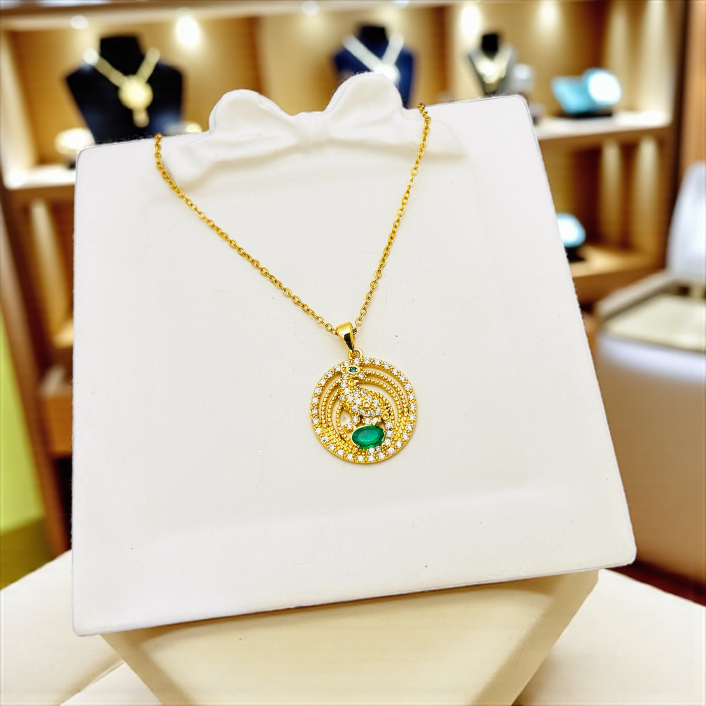 Anti-Tarnish Aurora Circle Necklace